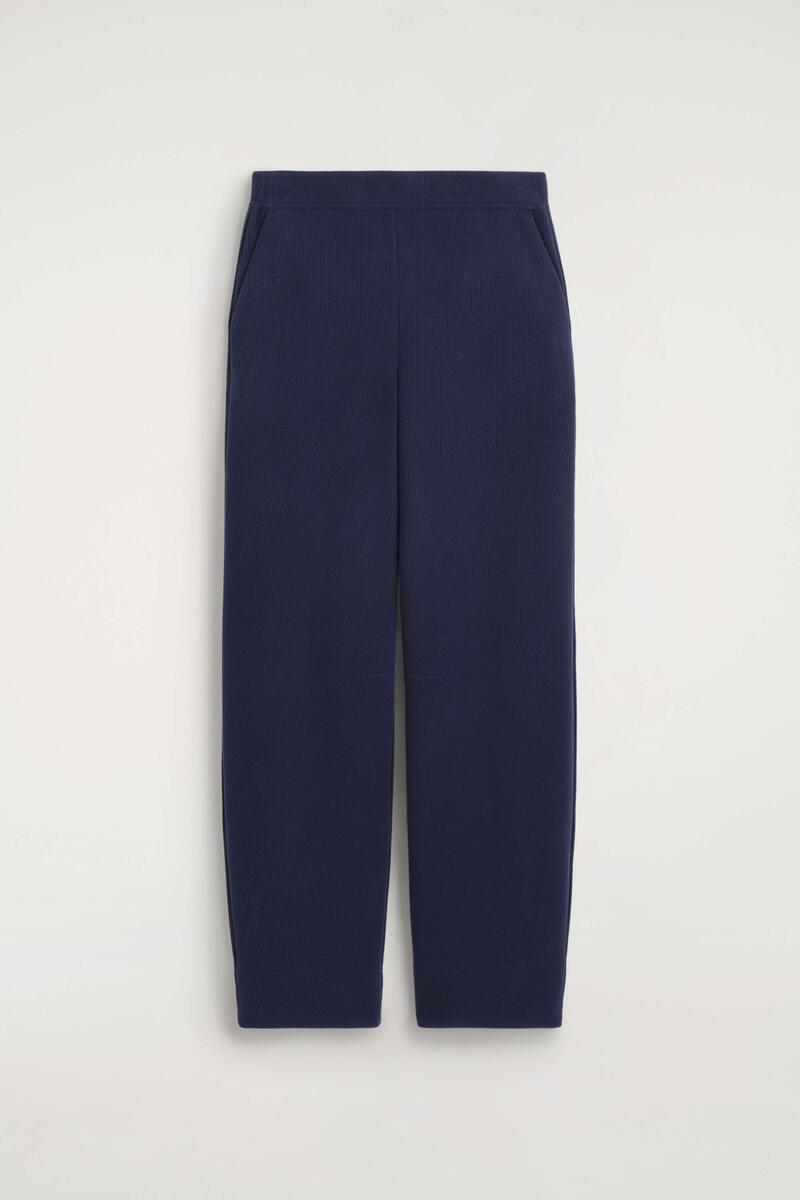 Corduroy-Jersey Wide-Leg Pants