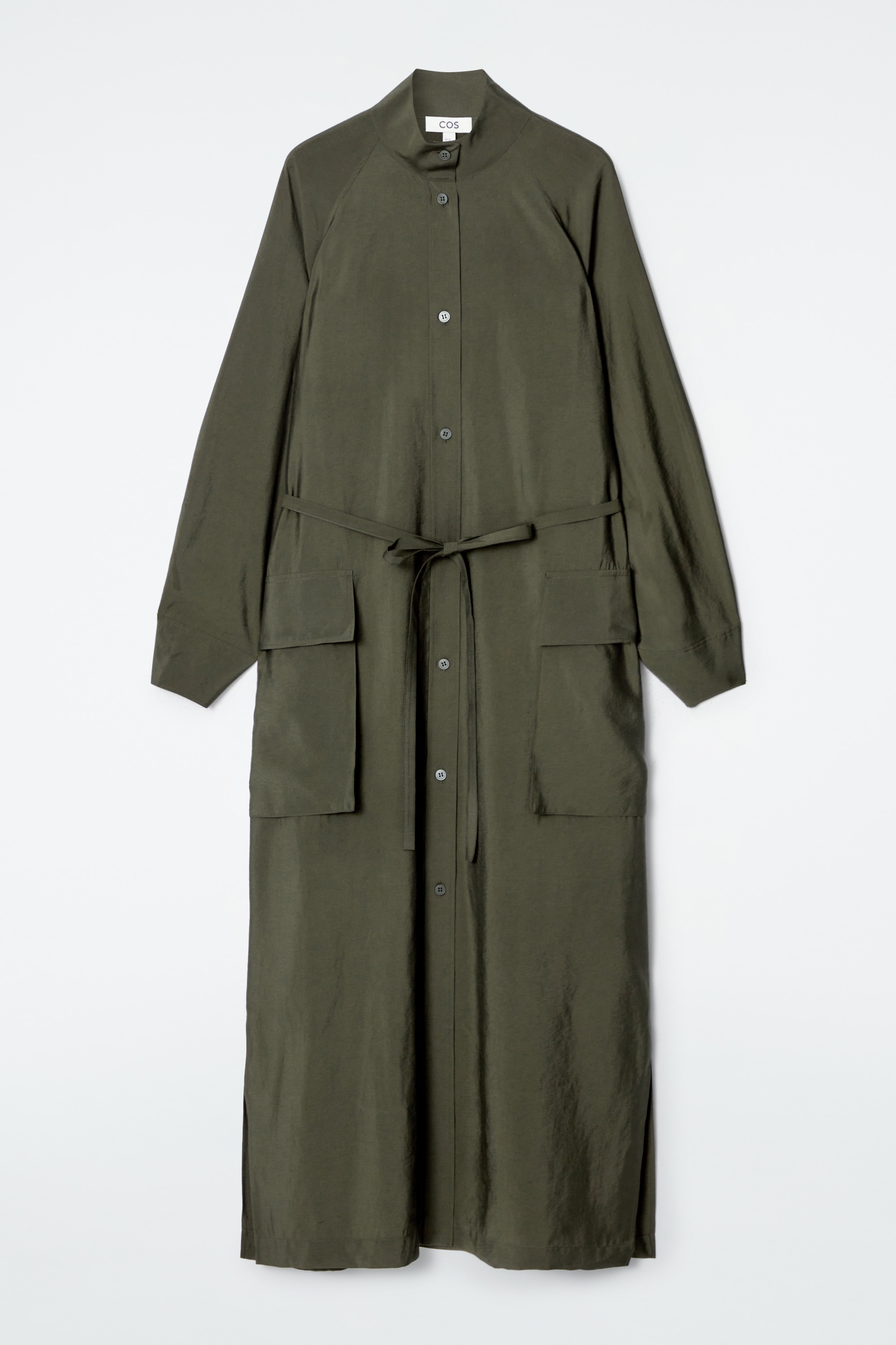CHEMISIER IN STILE UTILITY CON CINTURA - VERDE SCURO