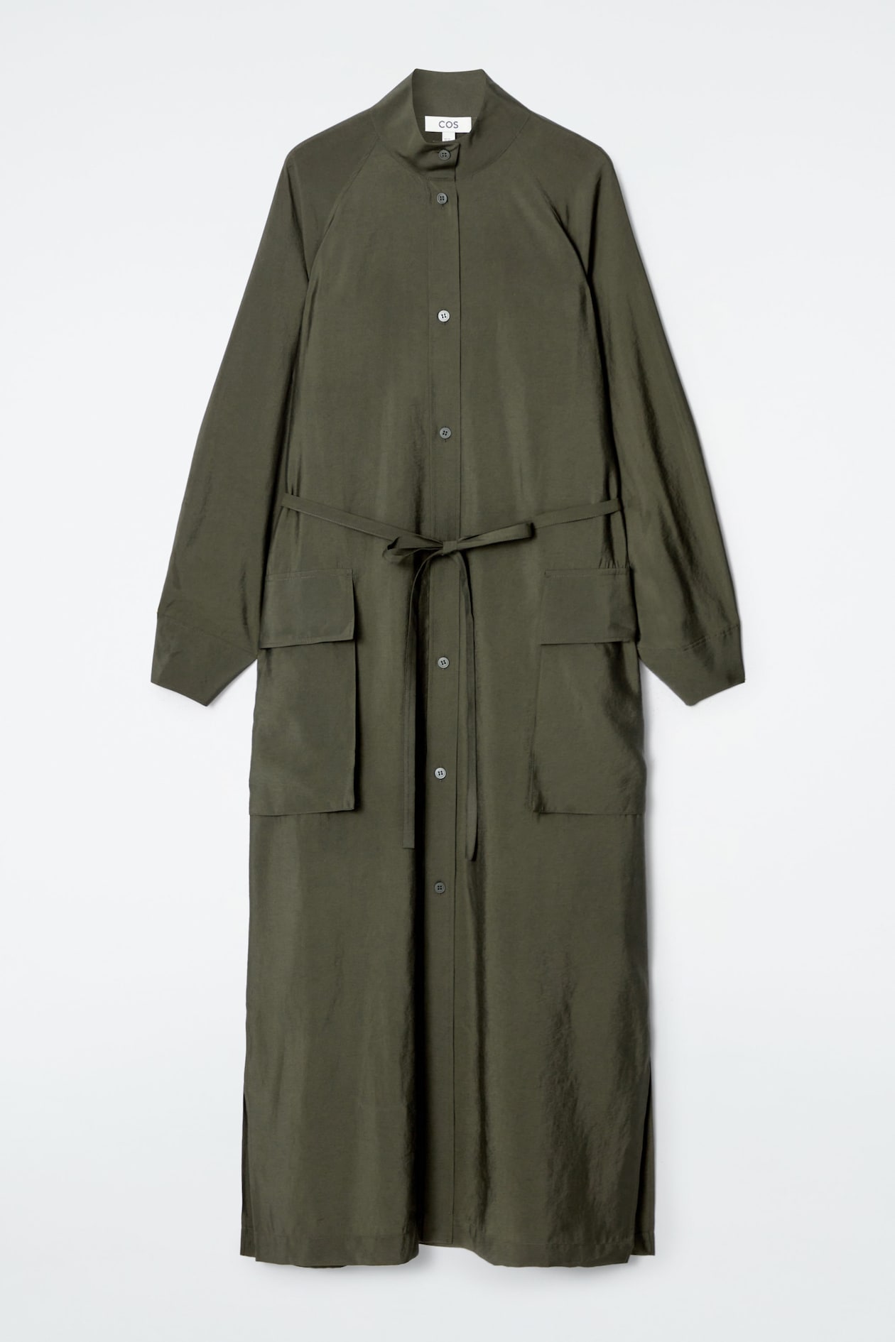 green utility shirt dress Poplin Utility Shirtdress