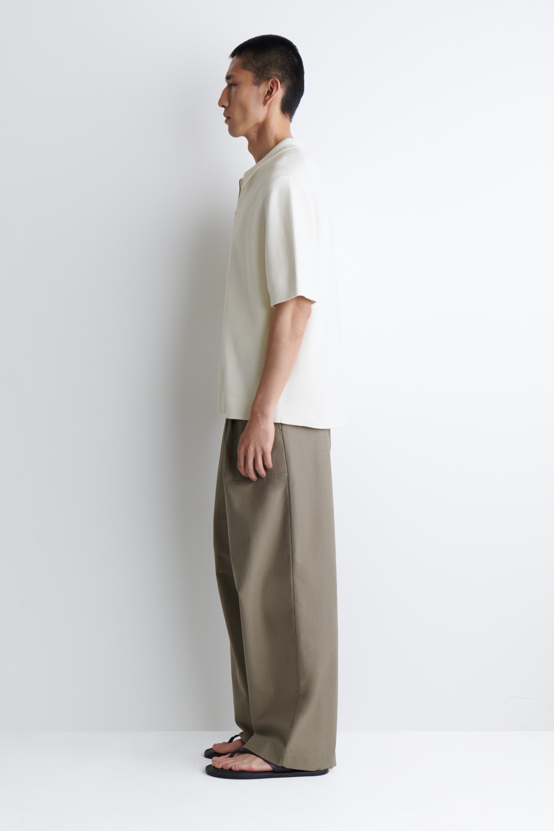Visualizza immagine più grande: CAMICIA IN COTONE A NIDO D'APE CON CERNIERA - BIANCO - UOMO | H&M IT 5