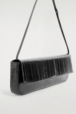 PARQUET CLUTCH BAG - EEL-EFFECT LEATHER — BLACK / EEL EFFECT 3