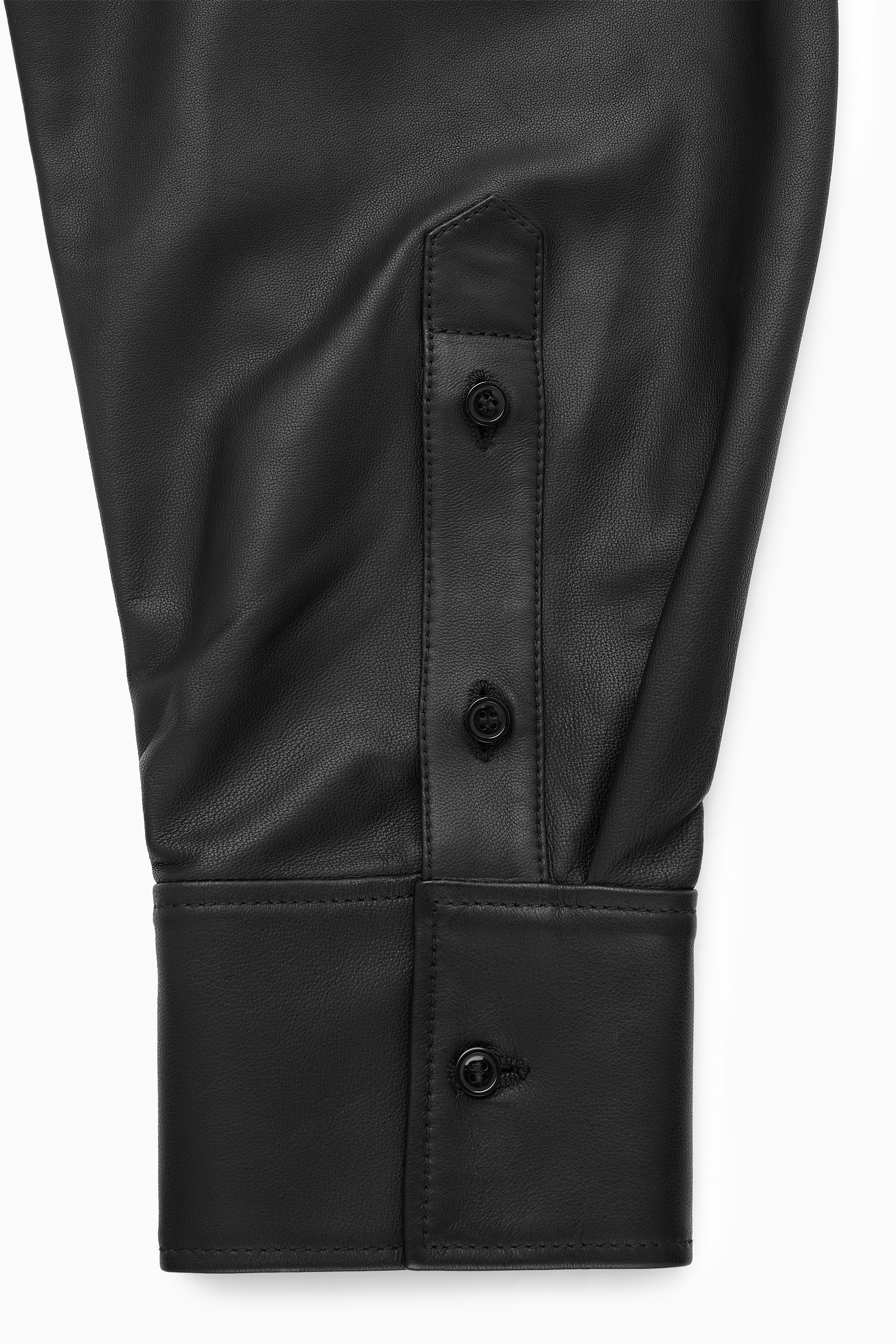 OVERSIZED LEATHER SHIRT - BLACK | COS