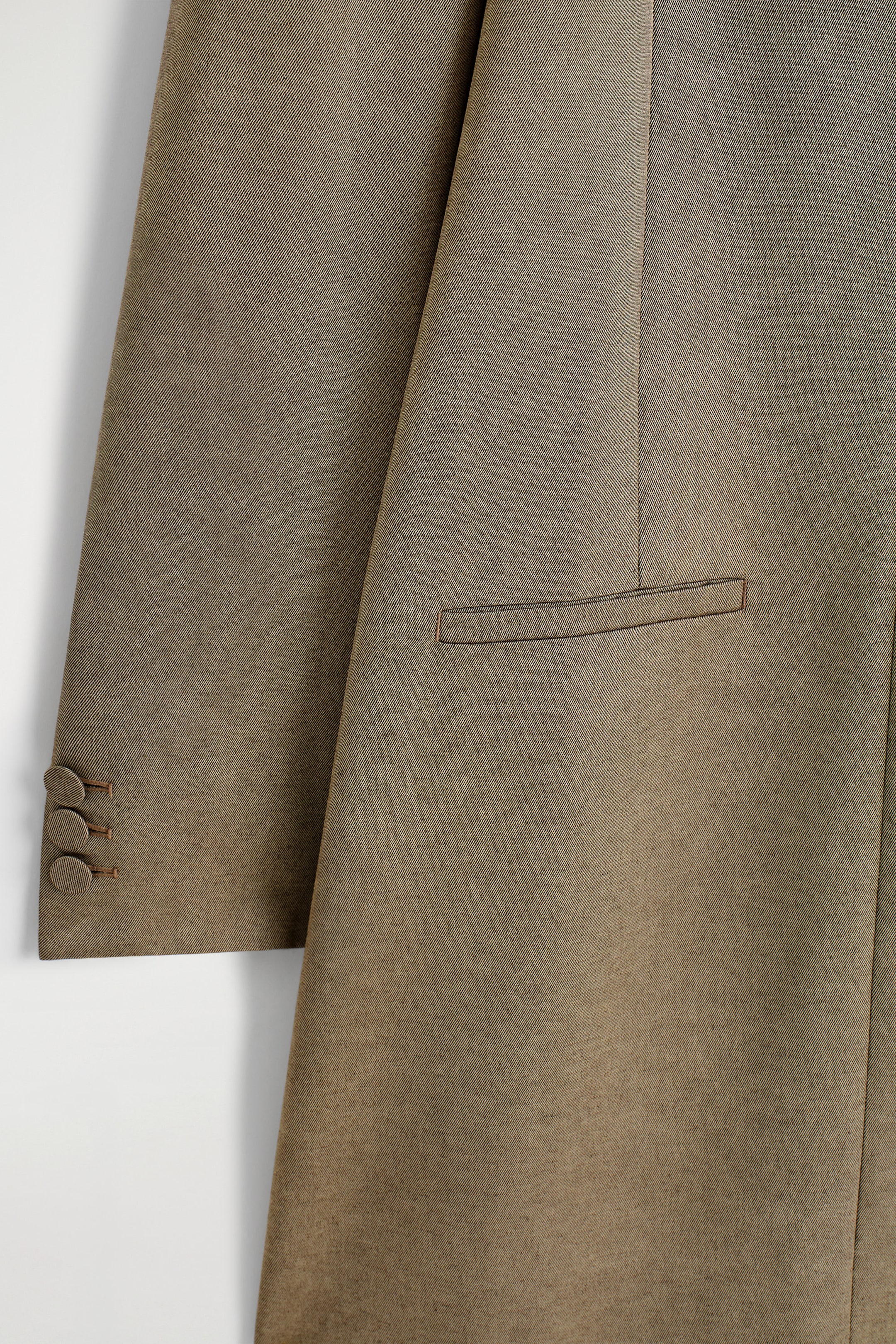 METALLIZED WOOL-BLEND TUXEDO DRESS