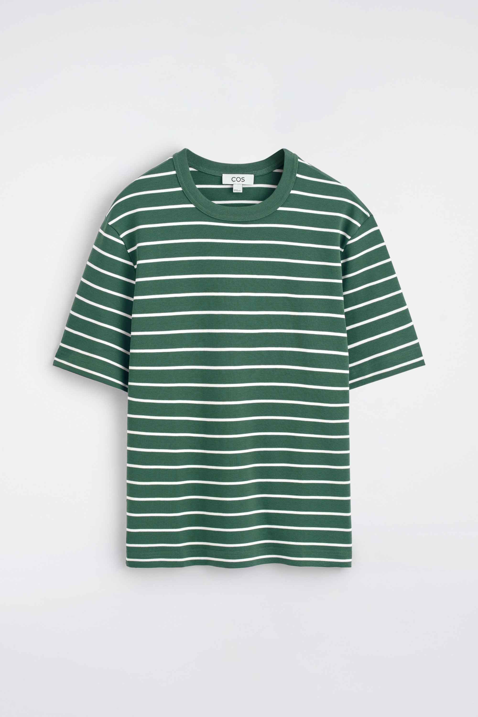 BAWEŁNIANY T-SHIRT Z OKRĄGŁYM DEKOLTEM - ZIELONY/BIAŁY/PASKI/BIAŁY/MAŚLANY ŻÓŁTY/GRANATOWY/BIAŁY/PASKI/NIEBIESKI/ PASKI/GRANATOWY/BIAŁY/PASKI/GRANATOWY/CZARNY/BIAŁY