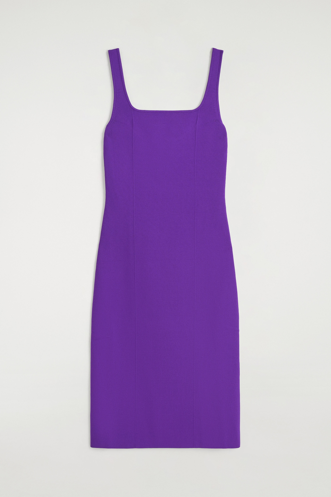 KNITTED MIDI BODYCON DRESS — PURPLE