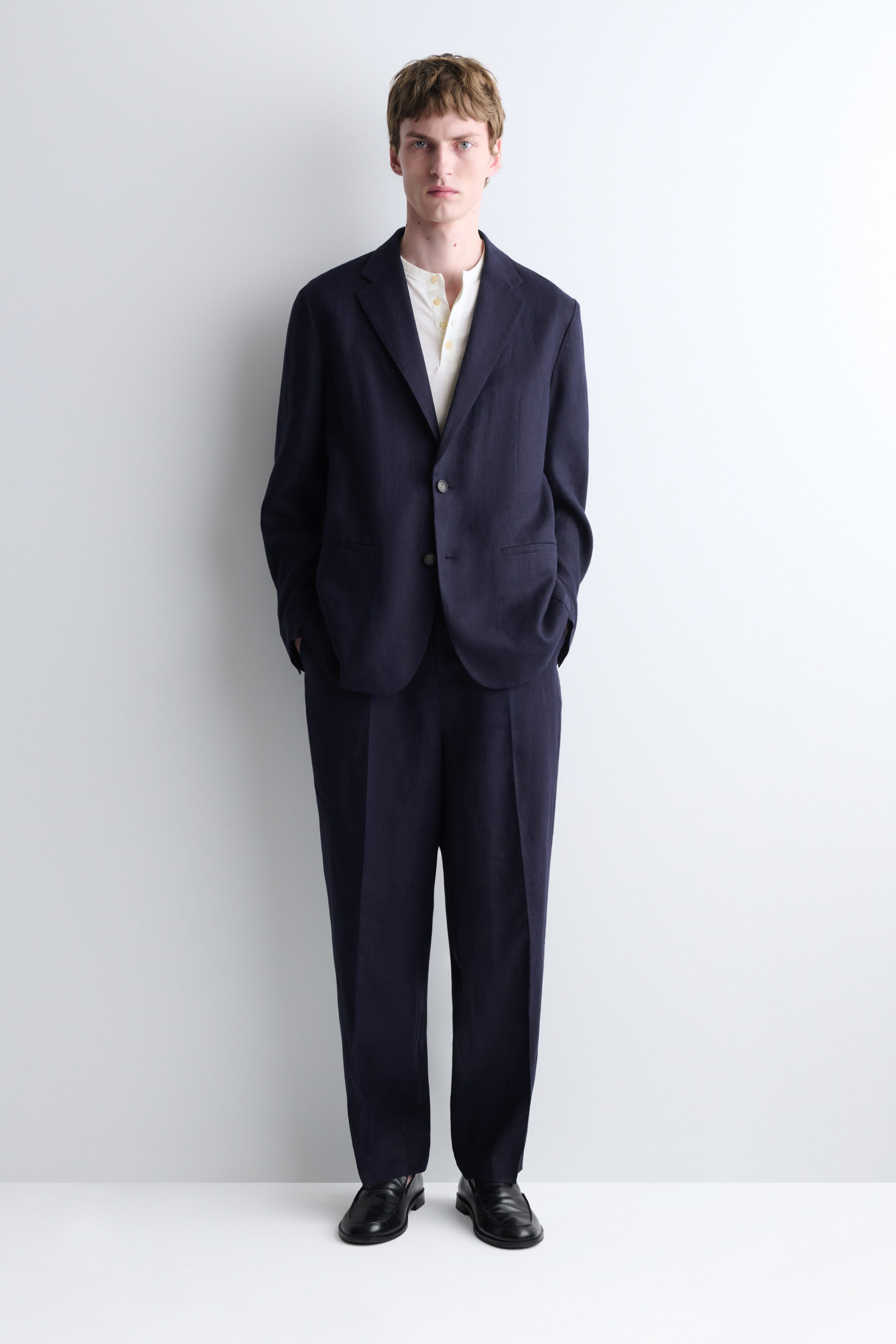 SINGLE-BREASTED LINEN BLAZER - thumbnail 2