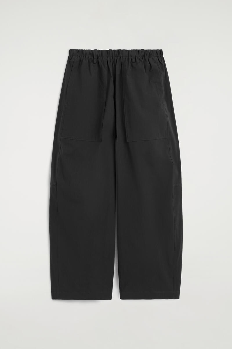 Cotton Barrel-Leg Utility Pants