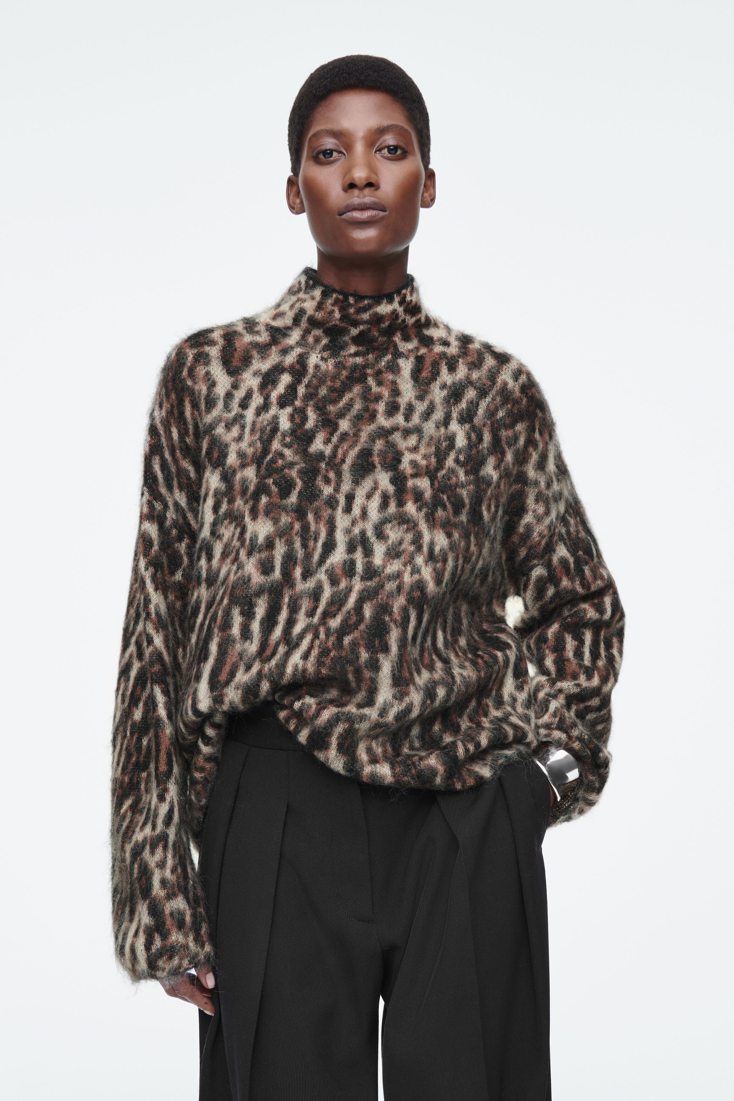 LEOPARD-JACQUARD MOHAIR-BLEND JUMPER - LEOPARD | COS