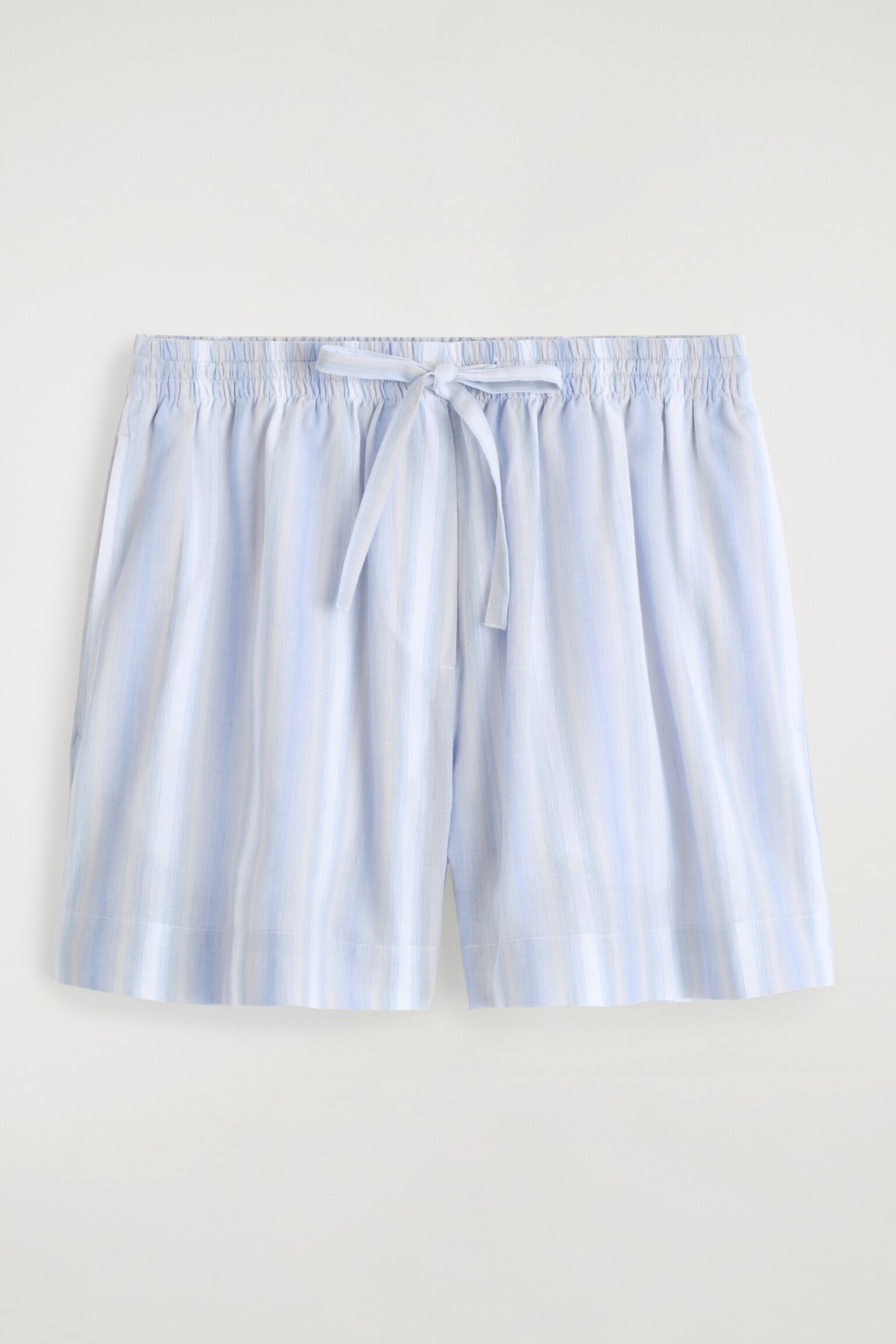 PANTALÓN CORTO DE RAYAS CON TEXTURA - AZUL / RAYAS/MARRÓN / NEGRO / RAYAS - 2