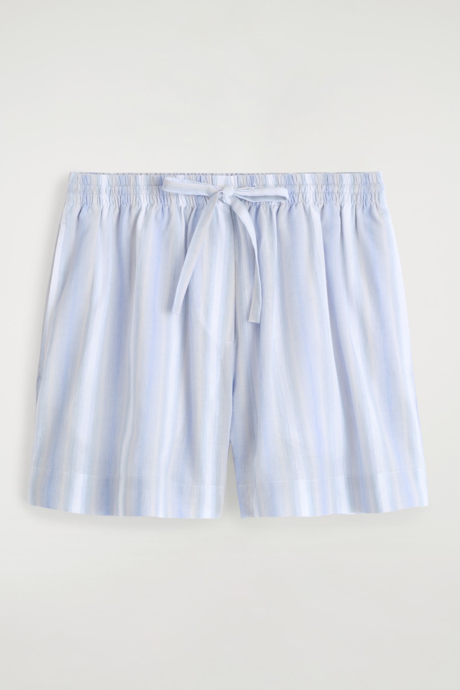 PANTALÓN CORTO DE RAYAS CON TEXTURA - AZUL / RAYAS/MARRÓN / NEGRO / RAYAS - 2