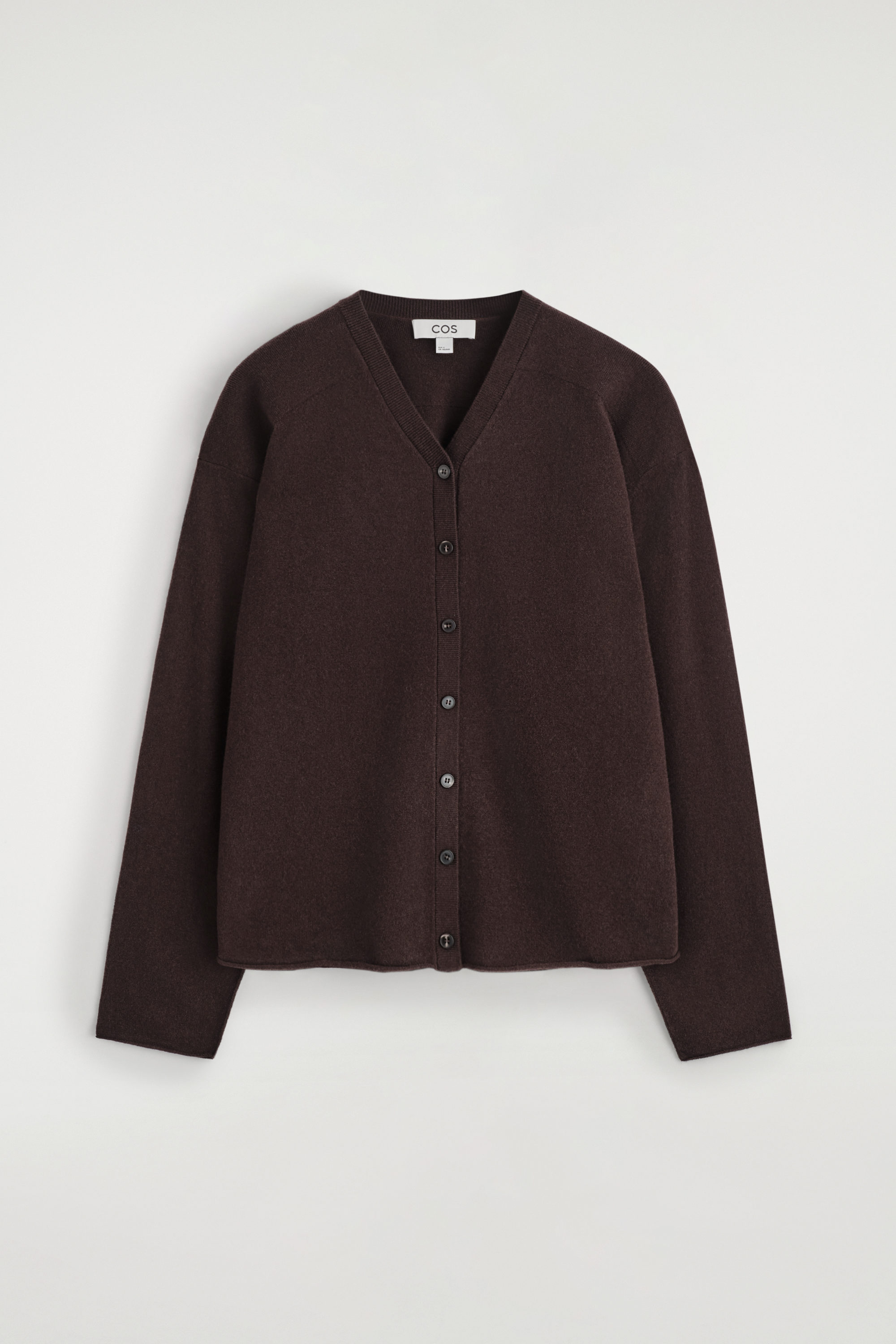 COS wool V-neck polo モーガン蔵人 DRAPED MERINO WOOL V-NECK JUMPER - MOLE MÉLANGE | COS