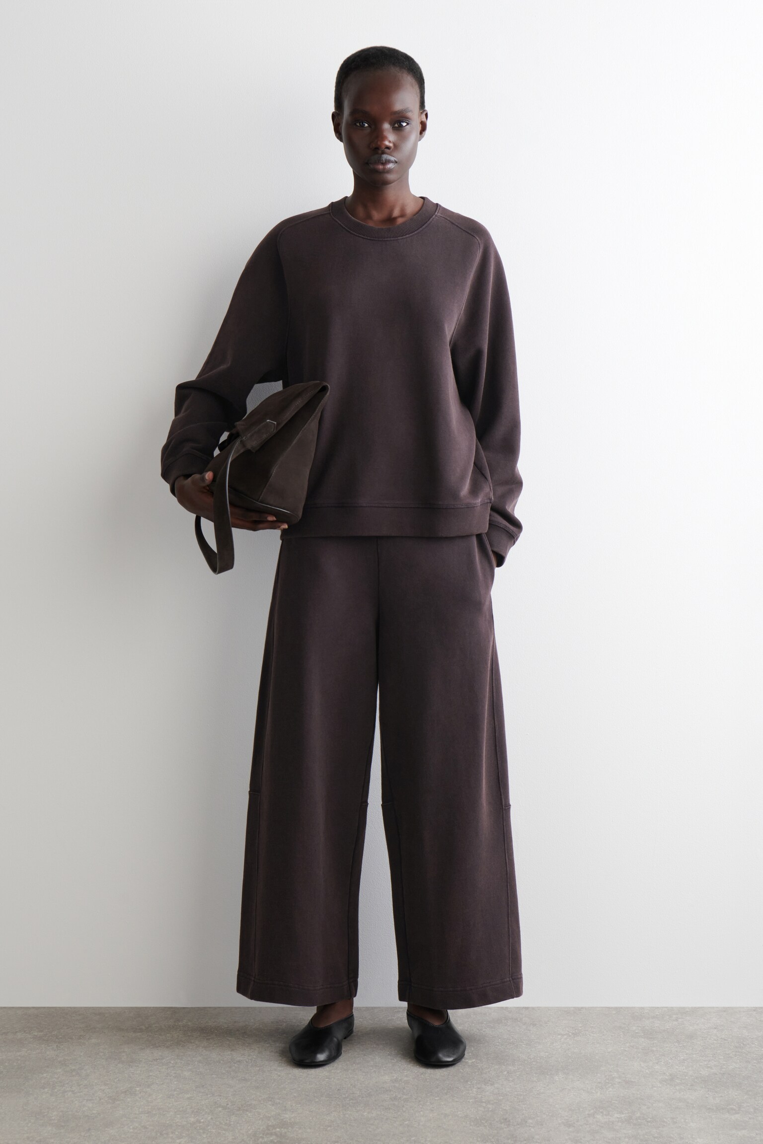 SWEATSHIRT AUS BAUMWOLLE - DUNKLES VIOLETT/DUNKELGRAU MELIERT - 7