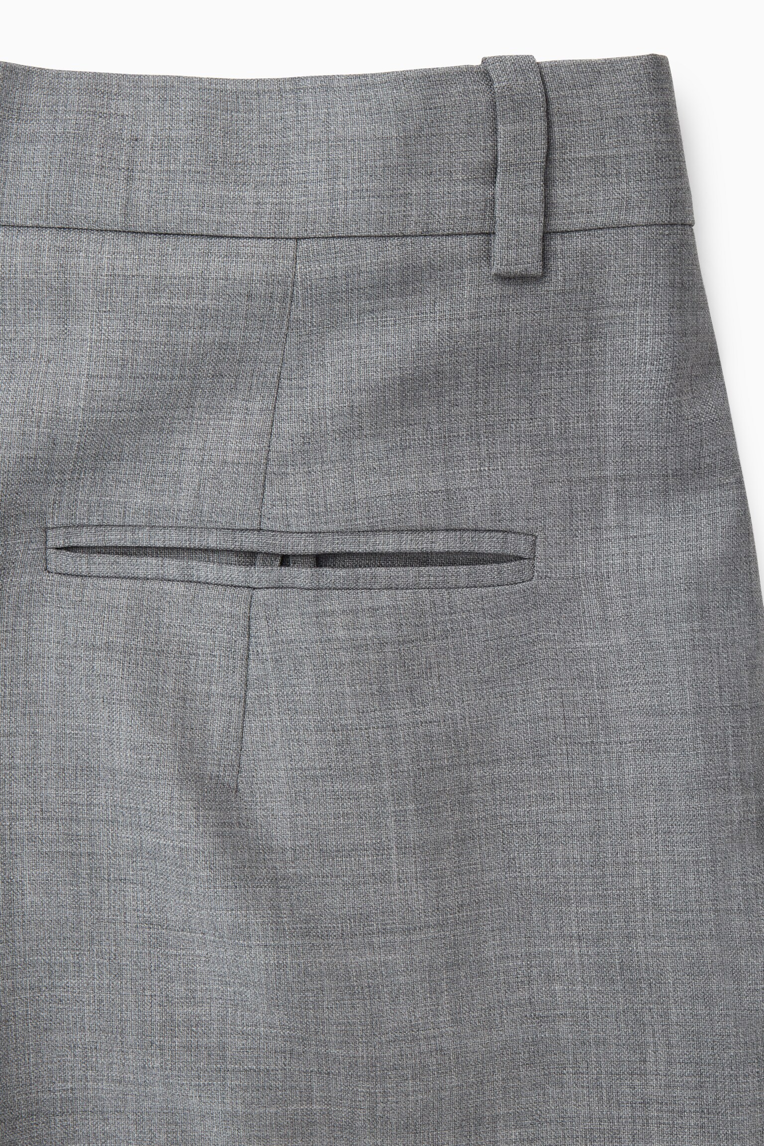 REGULAR WOOL BARREL-LEG TROUSERS - GREY MÉLANGE - 3