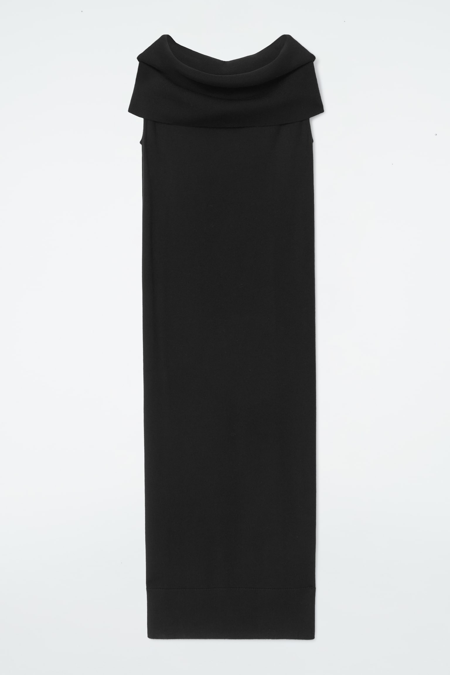 MERINO WOOL BARDOT DRESS - BLACK - 2