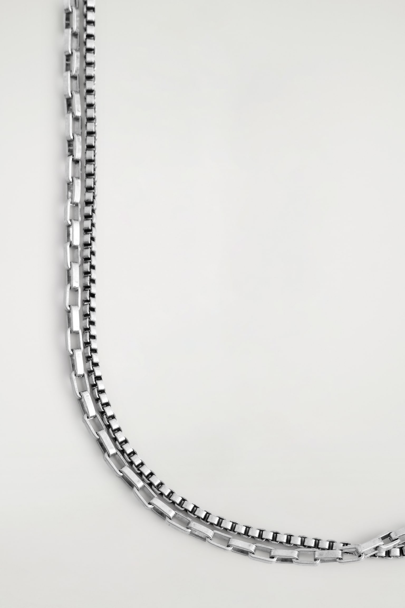 COLLIER DOUBLE CHAÎNE - ARGENTÉ - 3