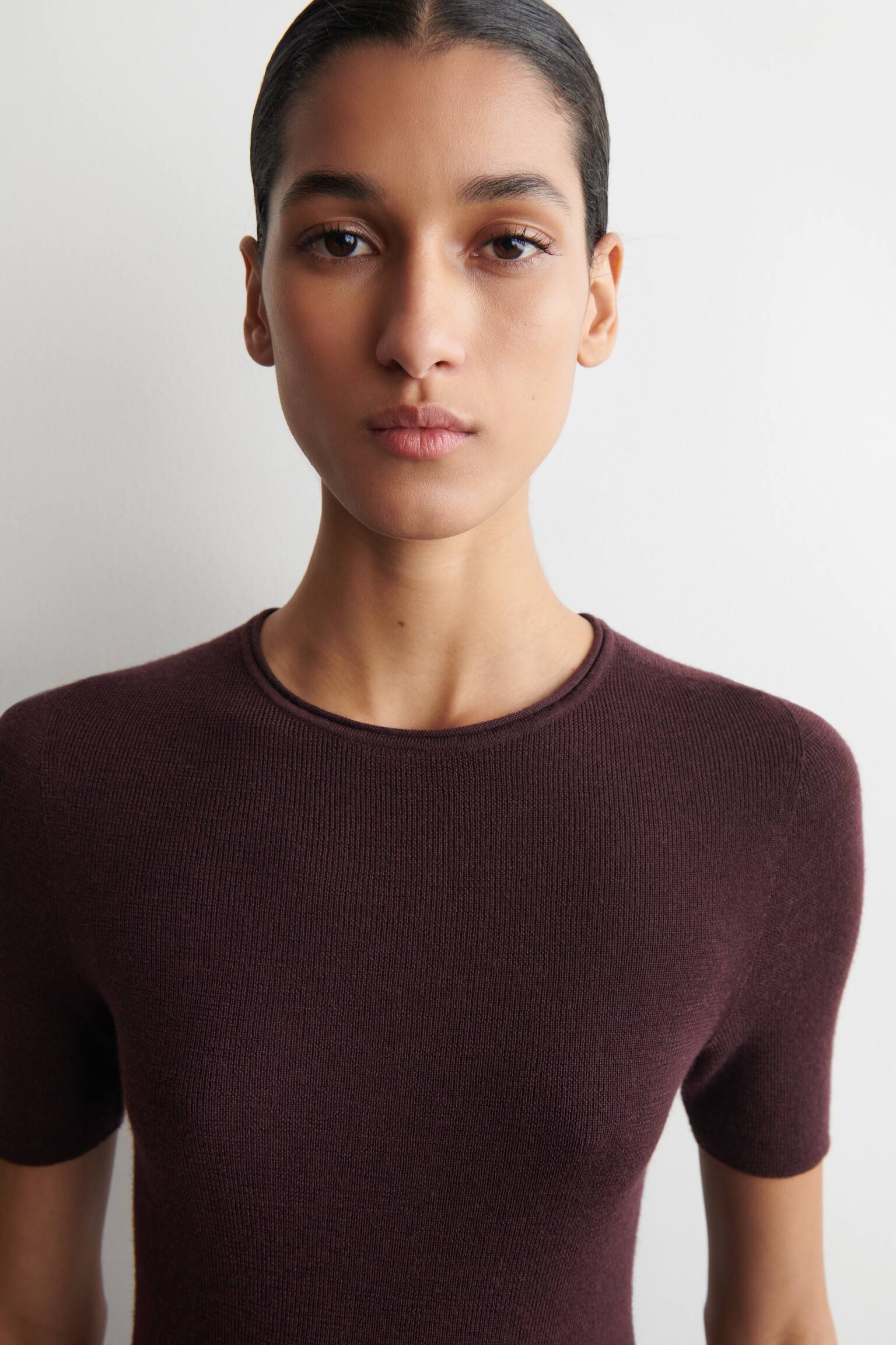 ТЕНИСКА ОТ МЕРИНОСОВА ВЪЛНА БЕЗ ШЕВОВЕ - Бордо меланж/БЕЖОВ МЕЛАНЖ/тъмносив меланж - 3