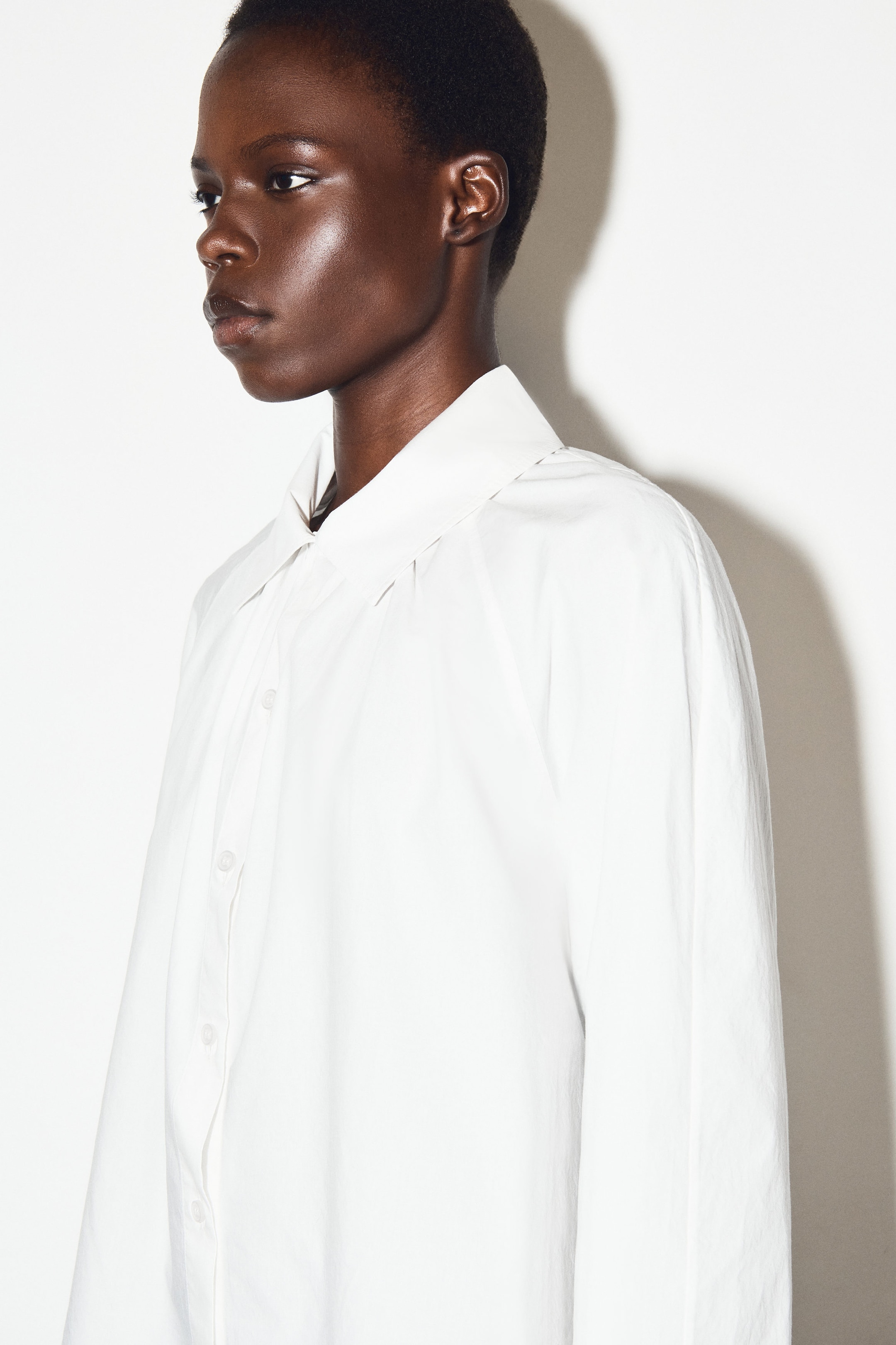 GATHERED PIMA COTTON SHIRT