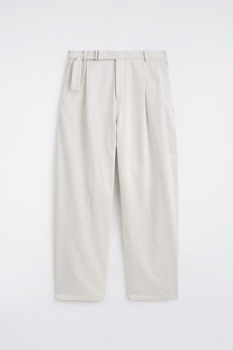 COS Belted Denim Relaxed-Fit Barrel-Leg Trousers White Men's Size 54