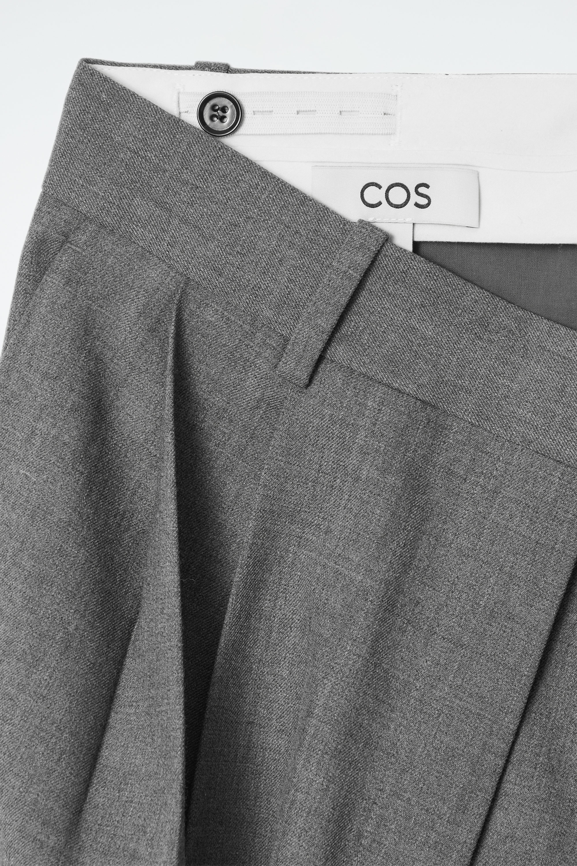 RELAXED TWILL WIDE-LEG PANTS - GRAY | COS