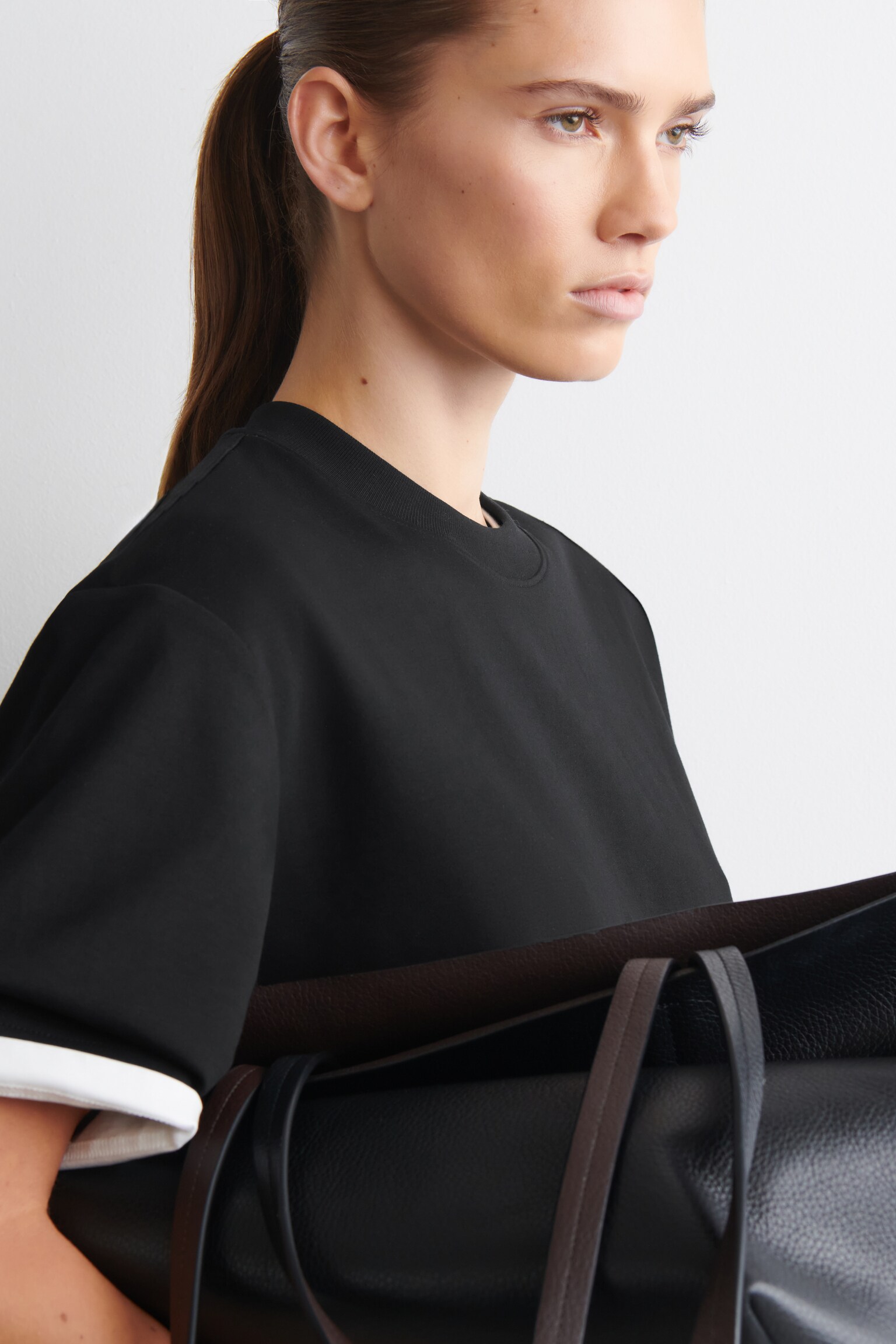 T-SHIRT OVERSIZE - NOIR/BLANC/BRUN FONCÉ/ROSE - 7