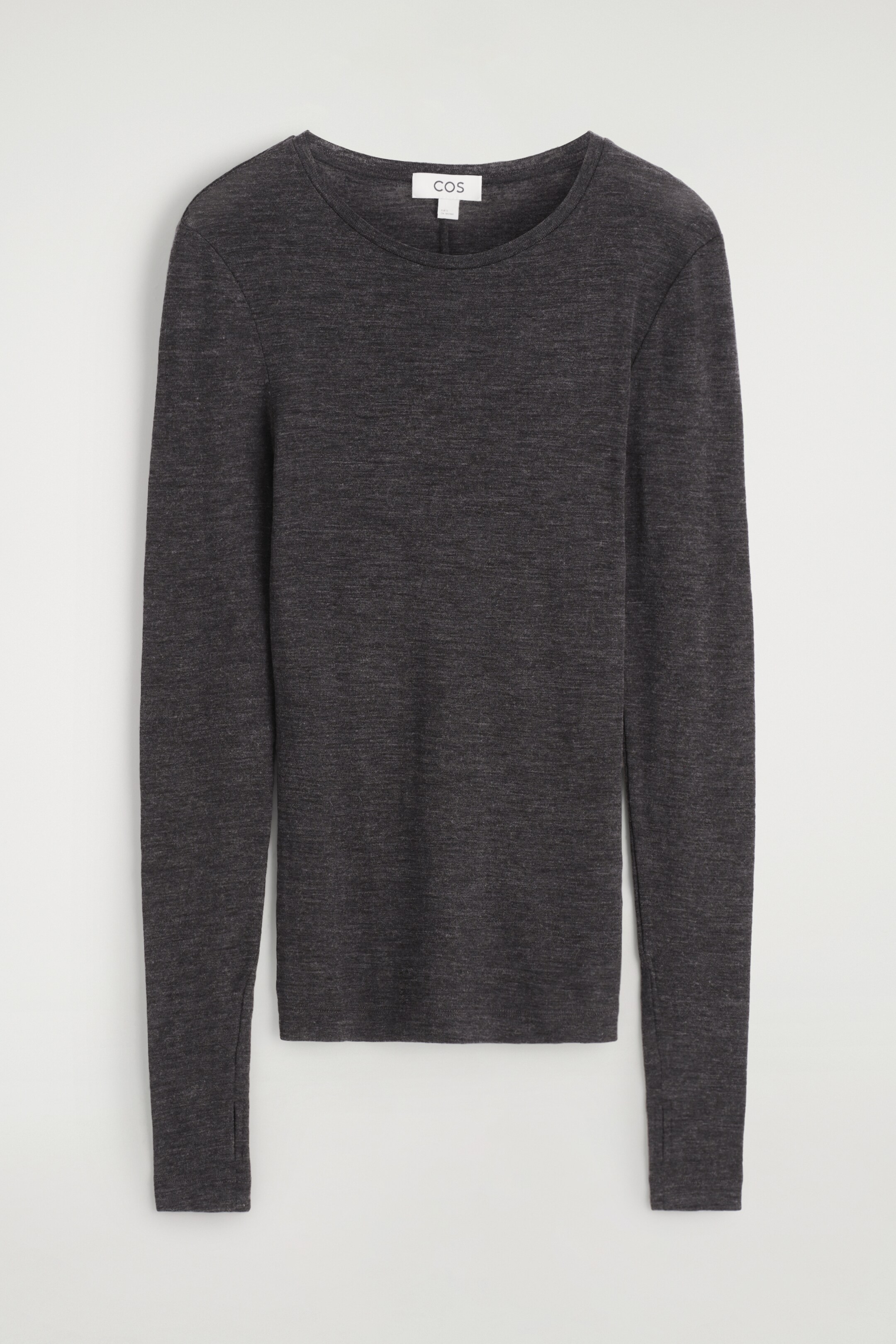 Grösseres Bild ansehen: SCHMAL GESCHNITTENES OBERTEIL AUS MERINOWOLLE - ANTHRAZITGRAU MELIERT - DAMEN | H&M CH 6