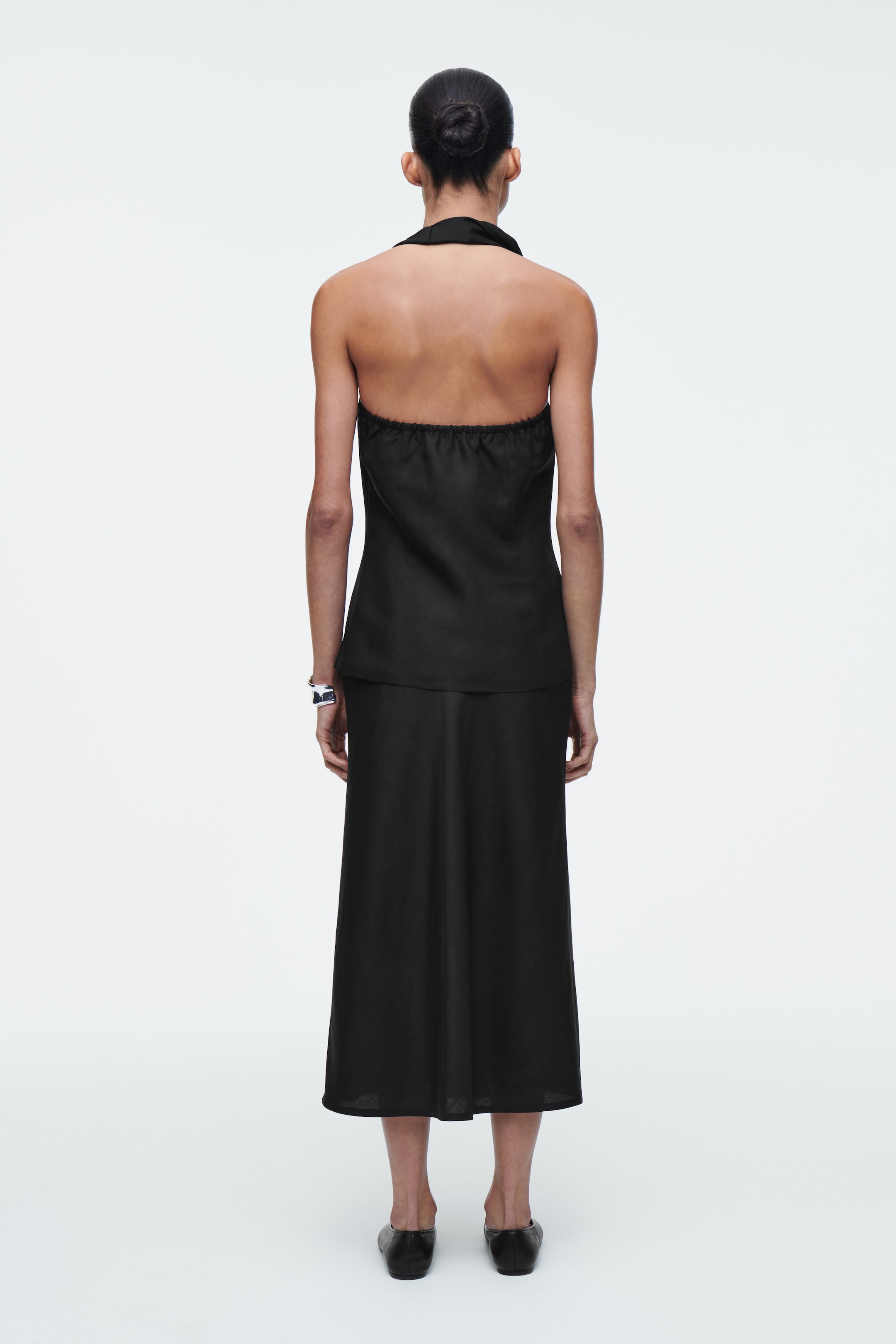 Grotere afbeelding bekijken: TWIST-DETAIL TOP IN LINNENMIX - ZWART - DAMES | H&M BE 3