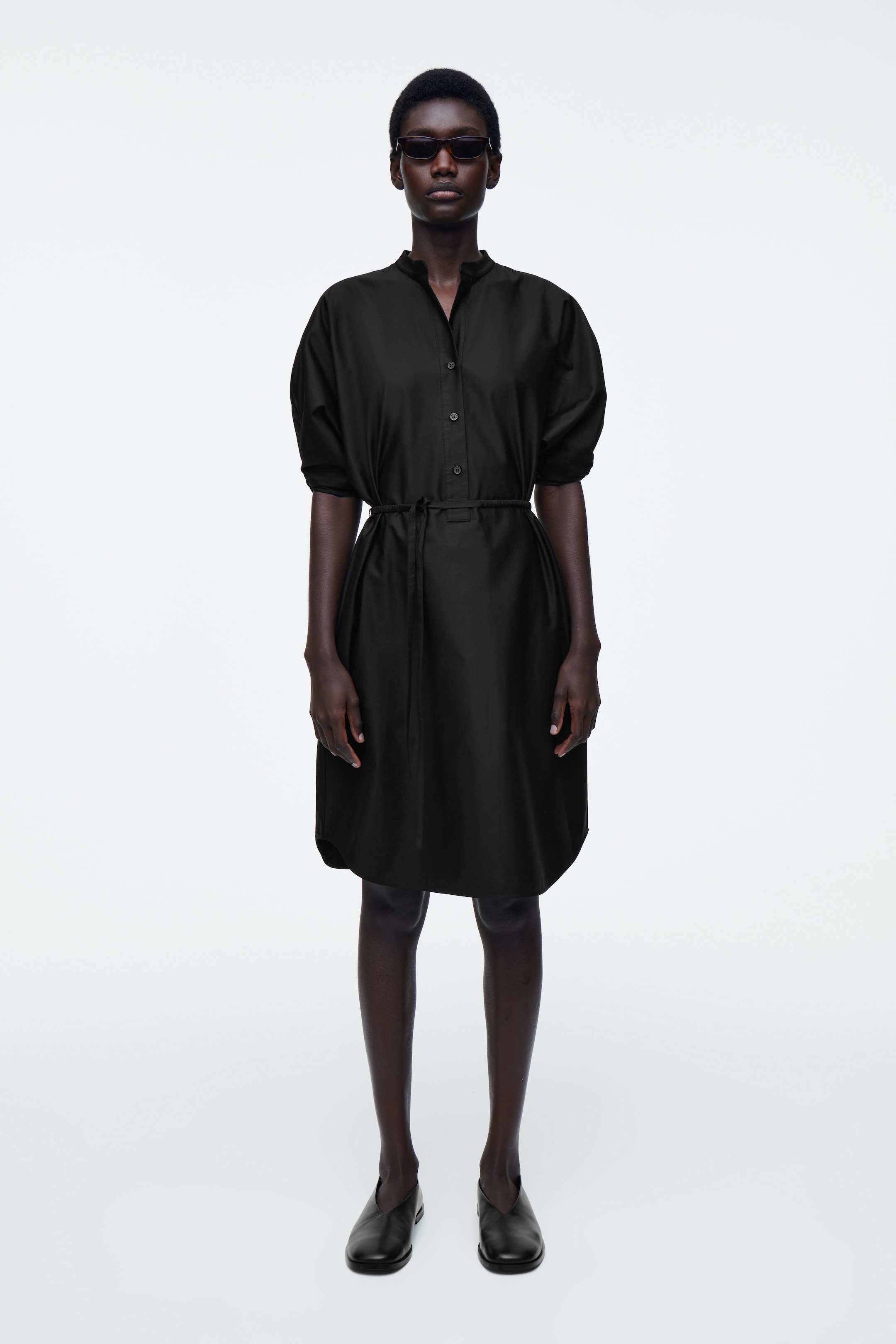 Agrandir l'image: ROBE-CHEMISE CEINTURÉE MIDI - NOIR - FEMME | H&M FR 2