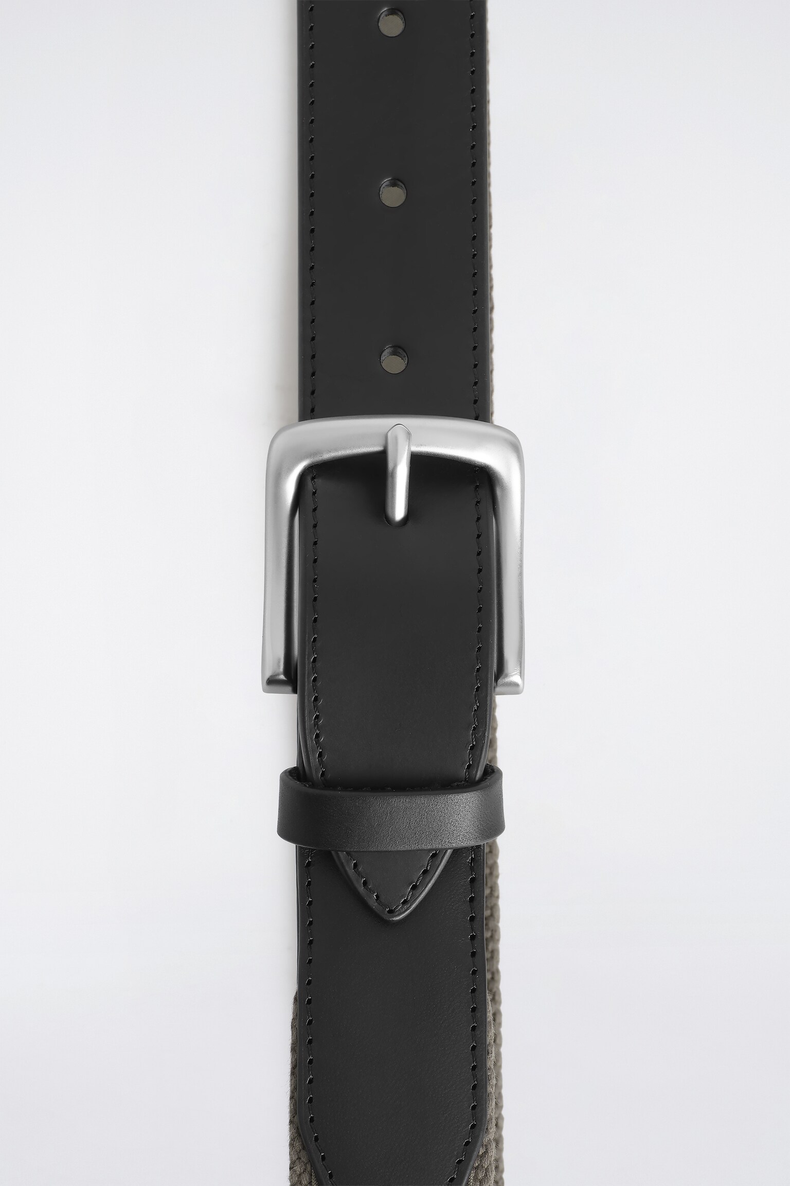 CINTO DE FITA COM ACABAMENTO EM COURO - CINZA/PRETO - 4