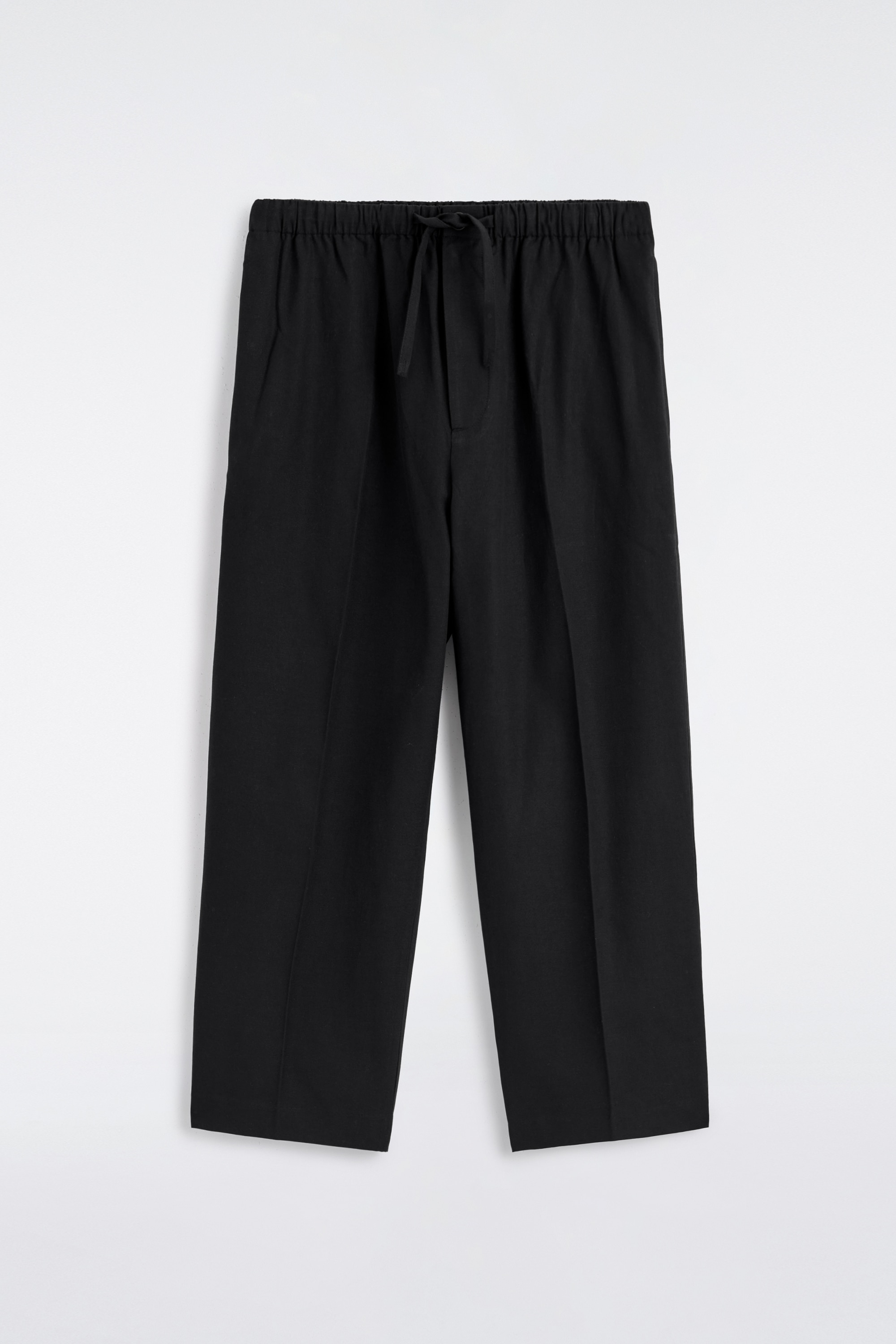 PANTALONI CU PICIOARE TIP BUTOI ȘI ȘNUR DE STRÂNGERE - NEGRU/KHAKI/MARO