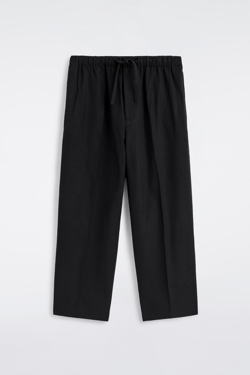 COS Relaxed-Fit Barrel-Leg Drawstring Trousers Black Men's Size 54