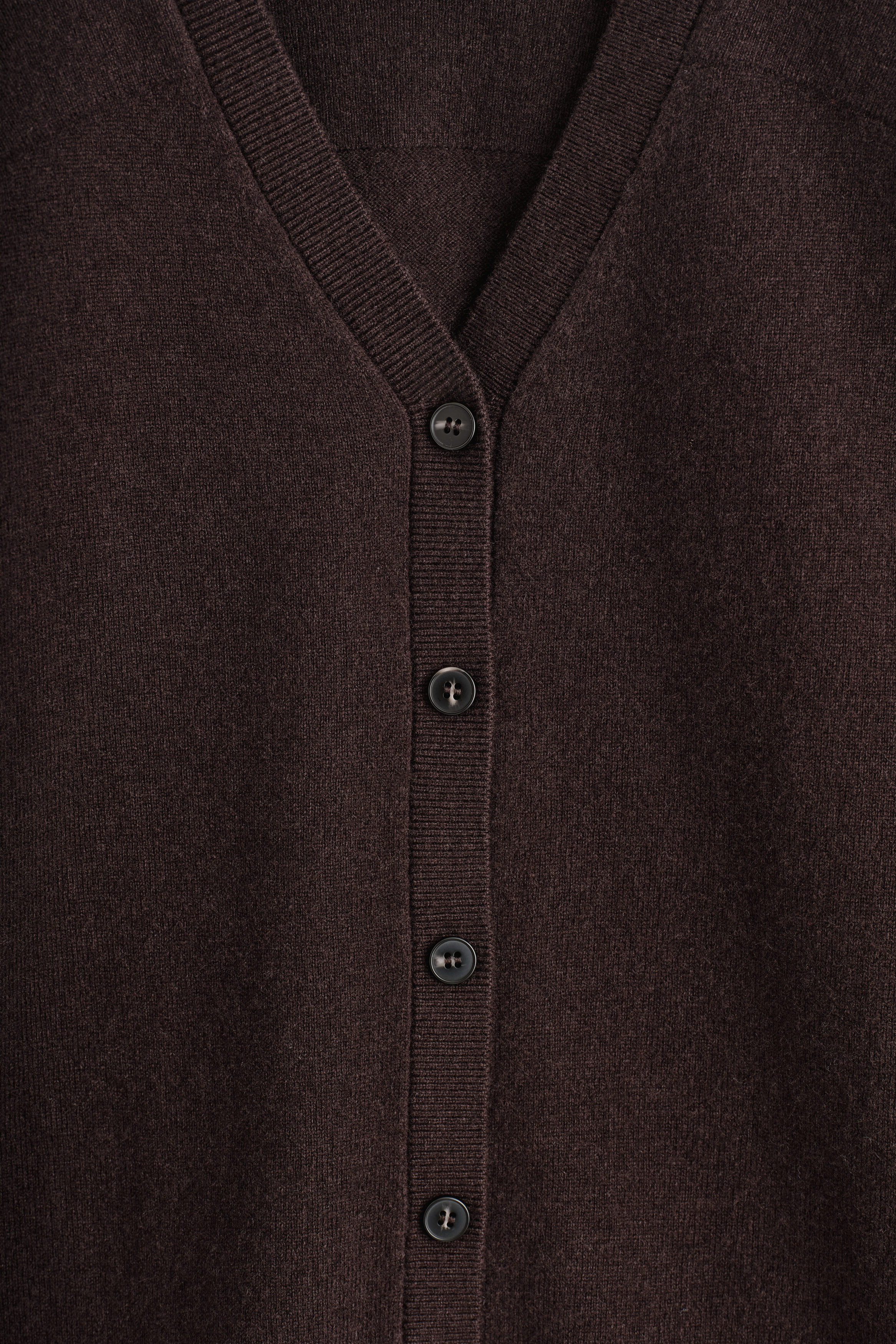 MERINO WOOL V-NECK CARDIGAN - DARK BROWN | COS US