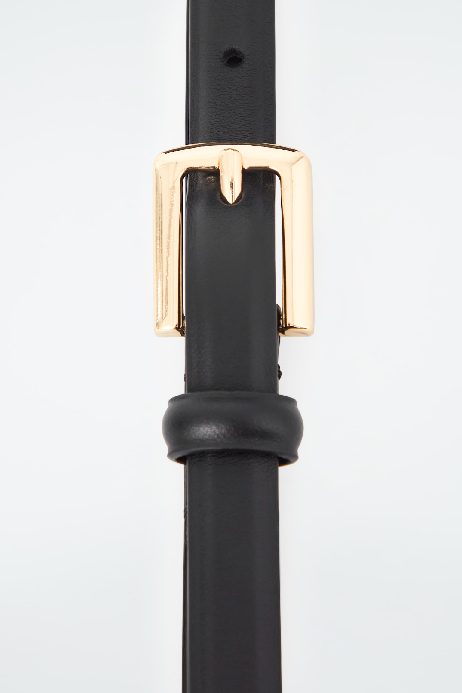 SKINNY LEATHER BELT - BLACK - 2
