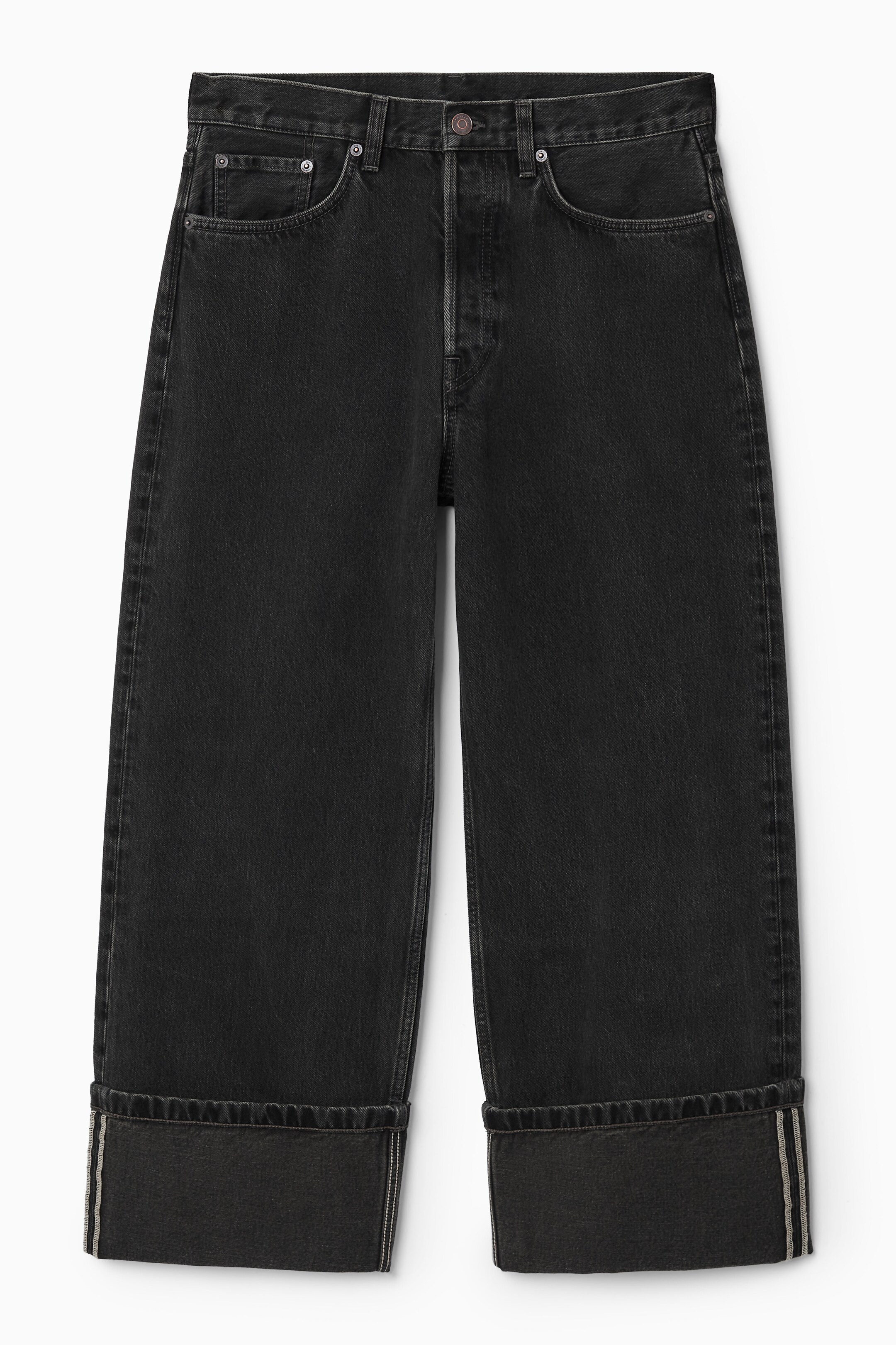View larger image: FACADE TURN-UP STRAIGHT-LEG JEANS - WASHED BLACK - Ladies | H&M GB 1