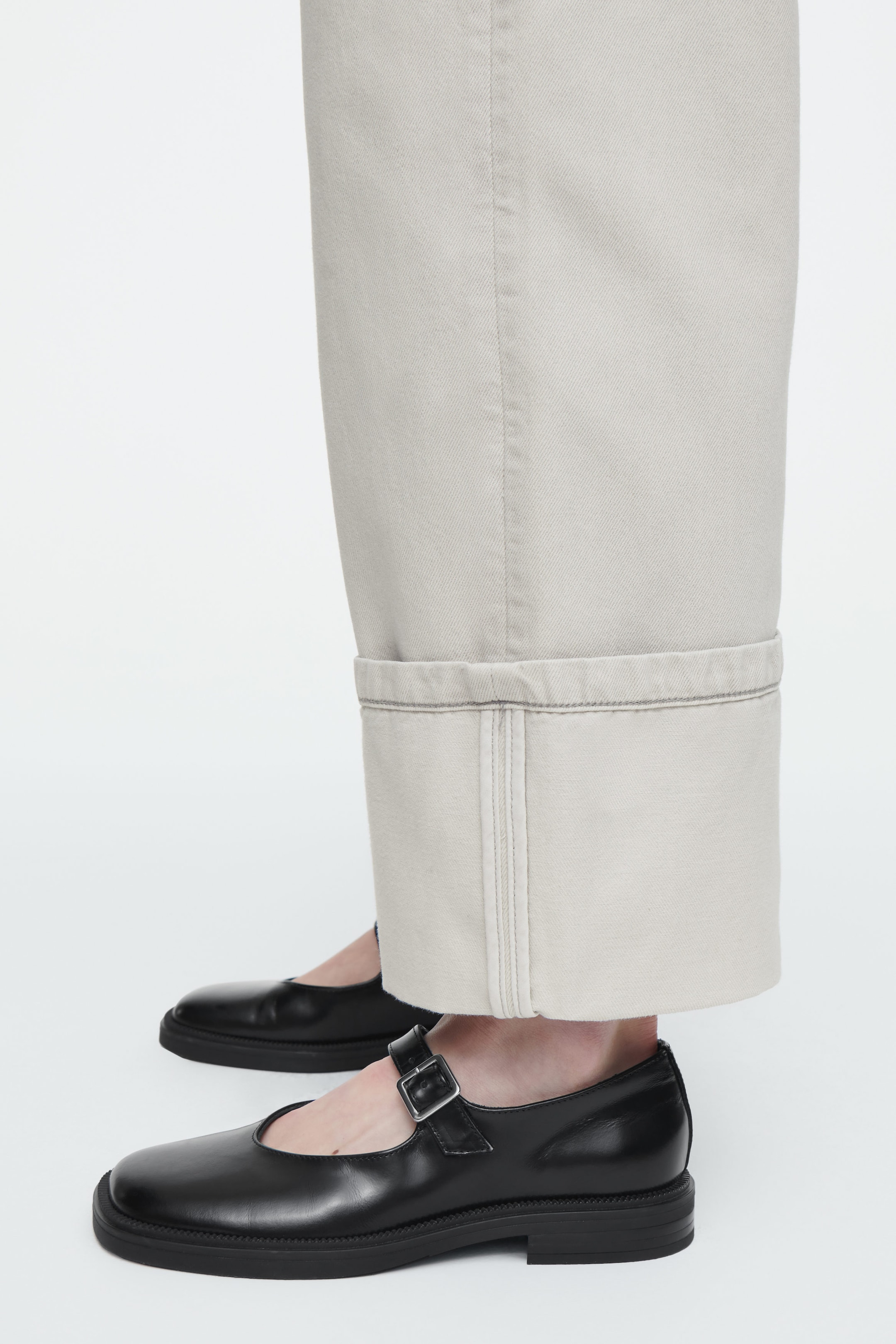 FACADE TURN-UP JEANS - STRAIGHT