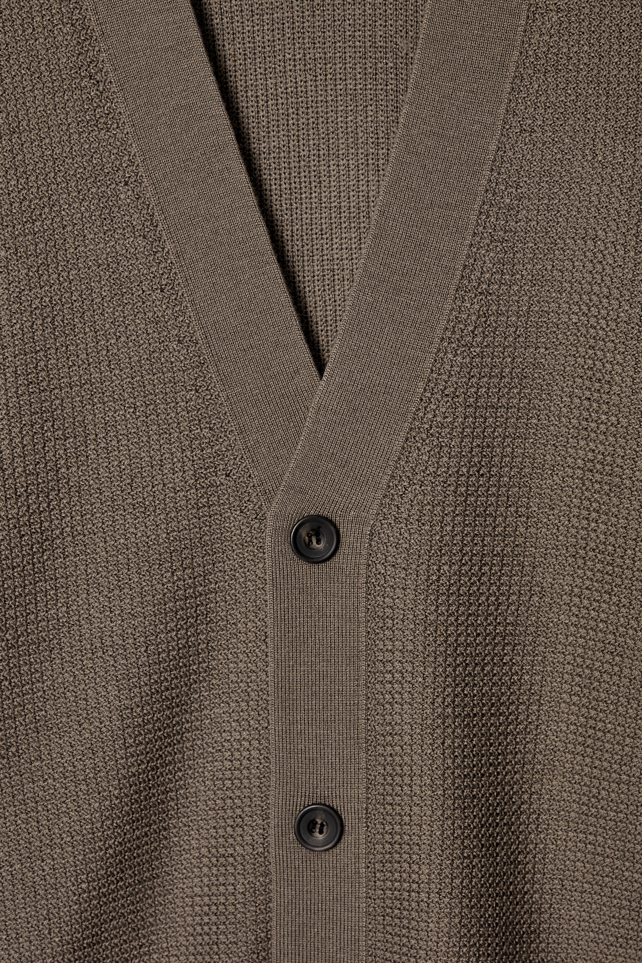 View larger image: TEXTURED MERINO WOOL CARDIGAN - MOLE - Men | H&M GB 2