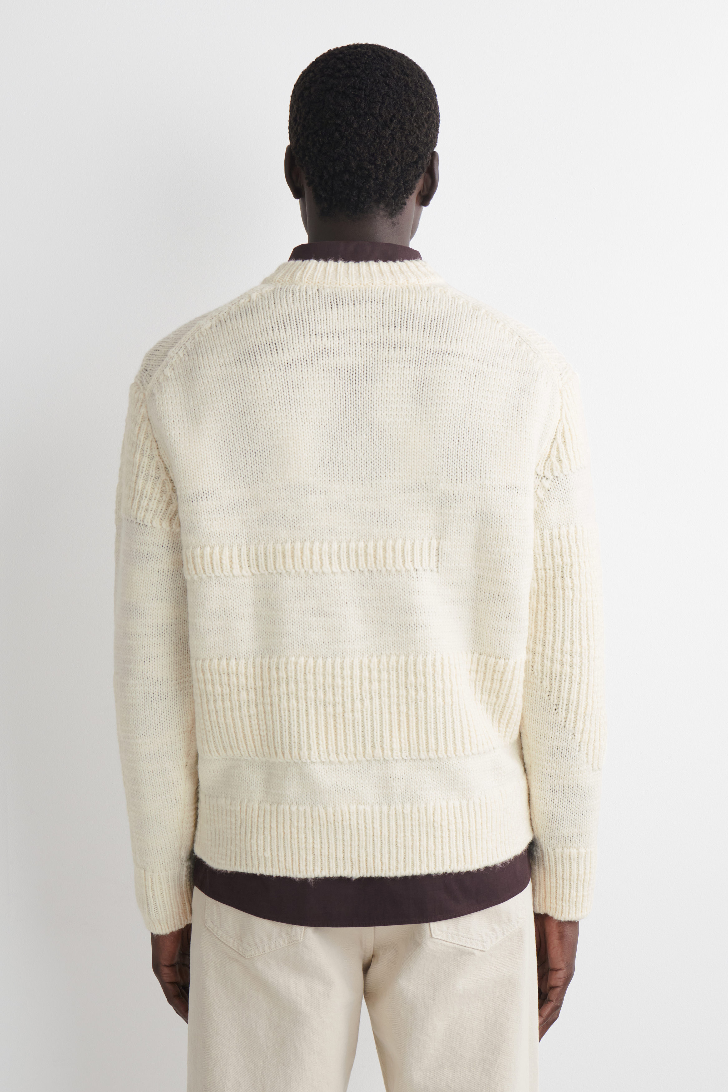 LADDER-STITCH WOOL SWEATER - CREAM | COS US