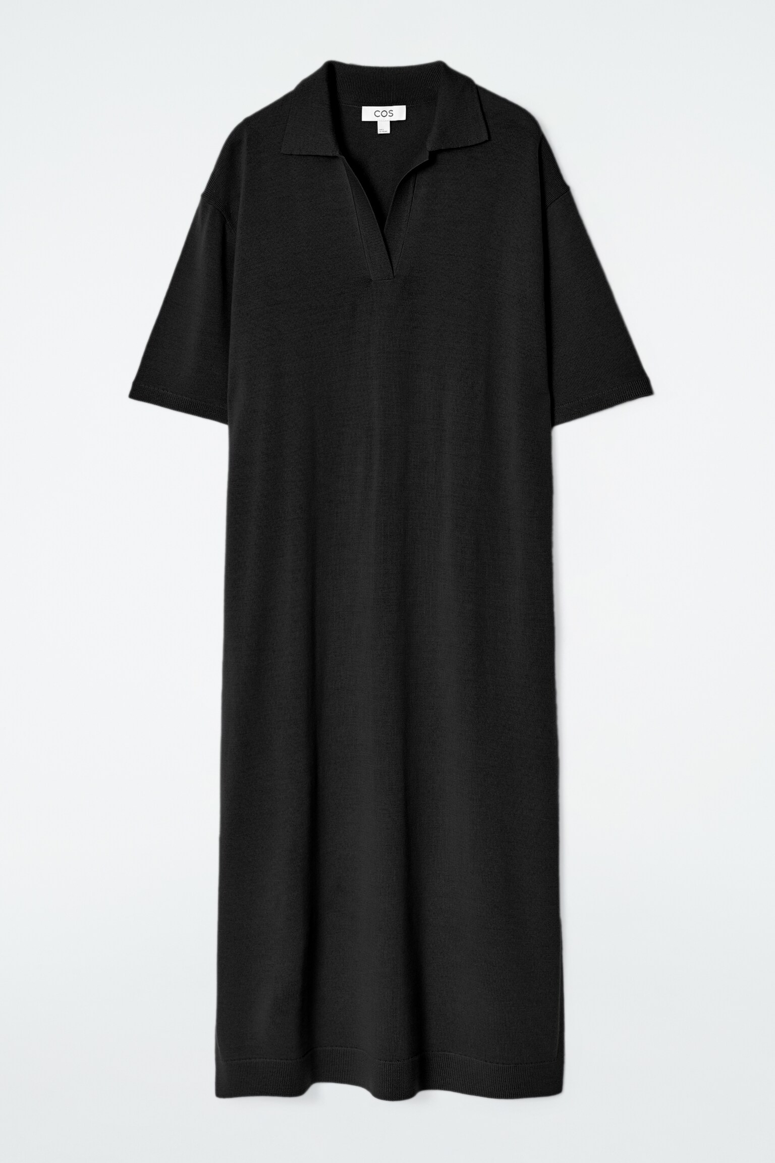 VESTIDO POLO DE LANA MERINO - NEGRO/COBALTO - 2
