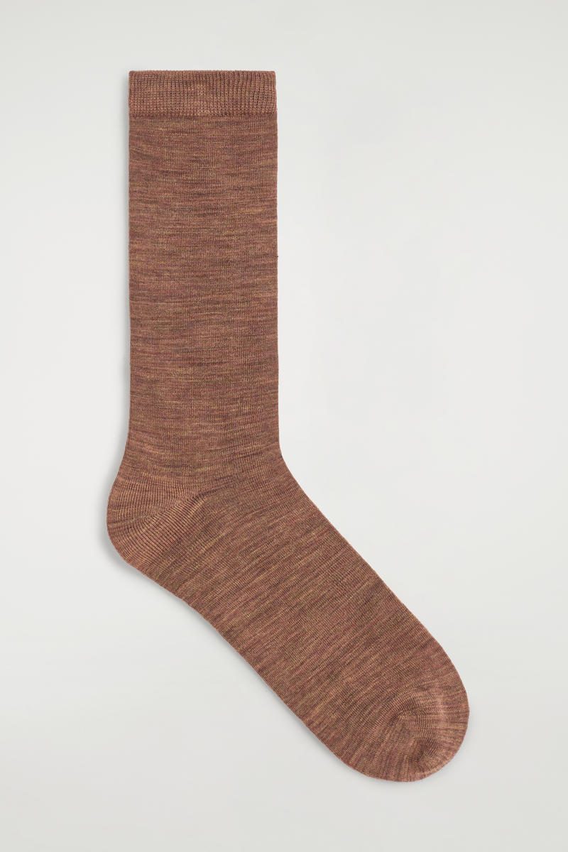 Cos Wool Socks In Brown