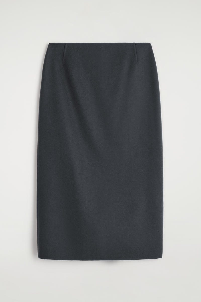 Cos Double-faced Wool Pencil Skirt In Gray