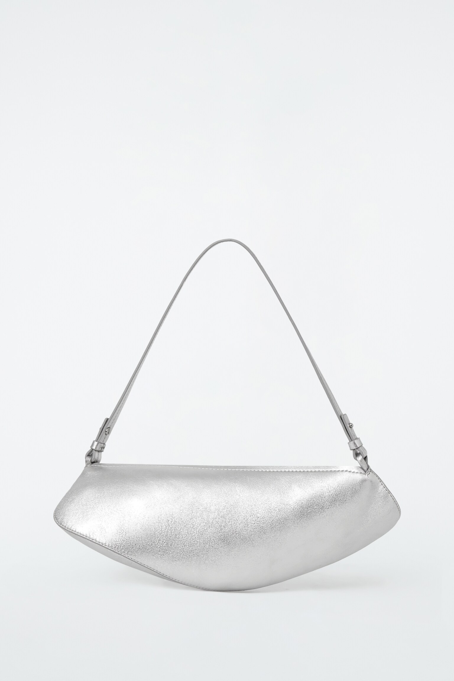 COVE CLUTCH BAG - LEATHER - SILVER/BLACK