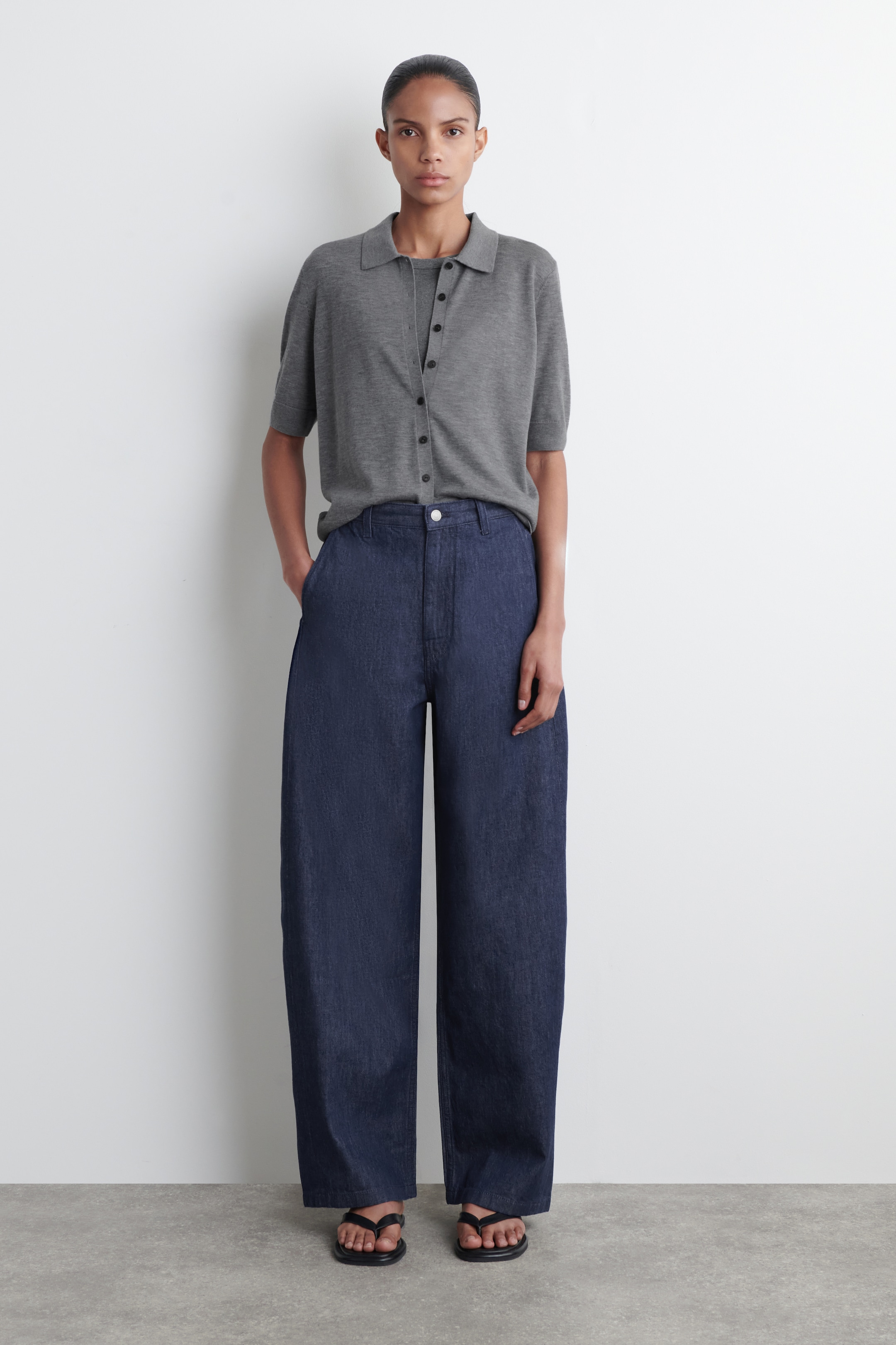 Zobacz większy obraz: SZEROKIE SPODNIE JEANSOWE - CIEMNONIEBIESKI - ONA | H&M PL 1
