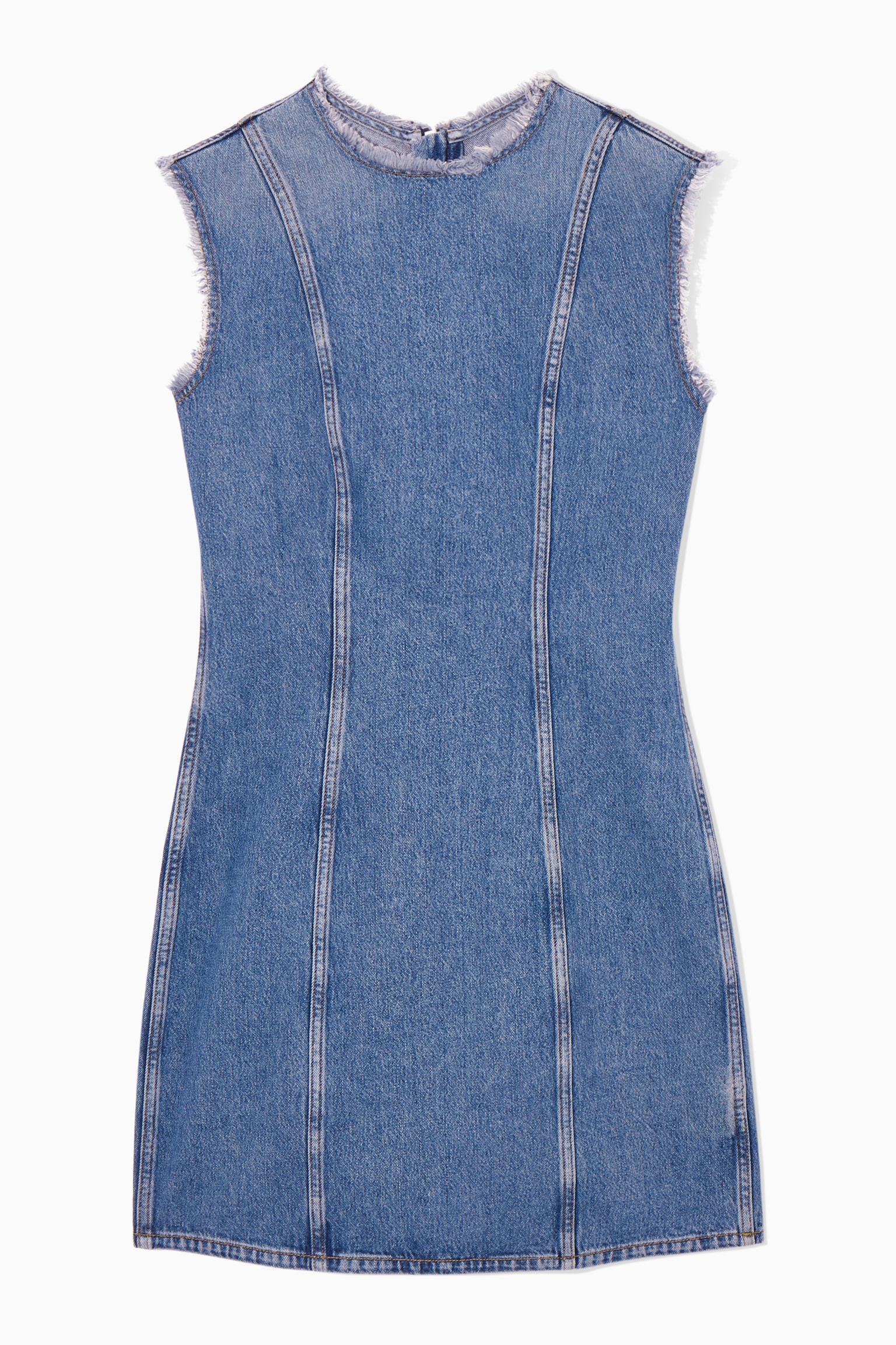 ROBE COURTE EMPIÈCEMENTS DENIM - BLEU
