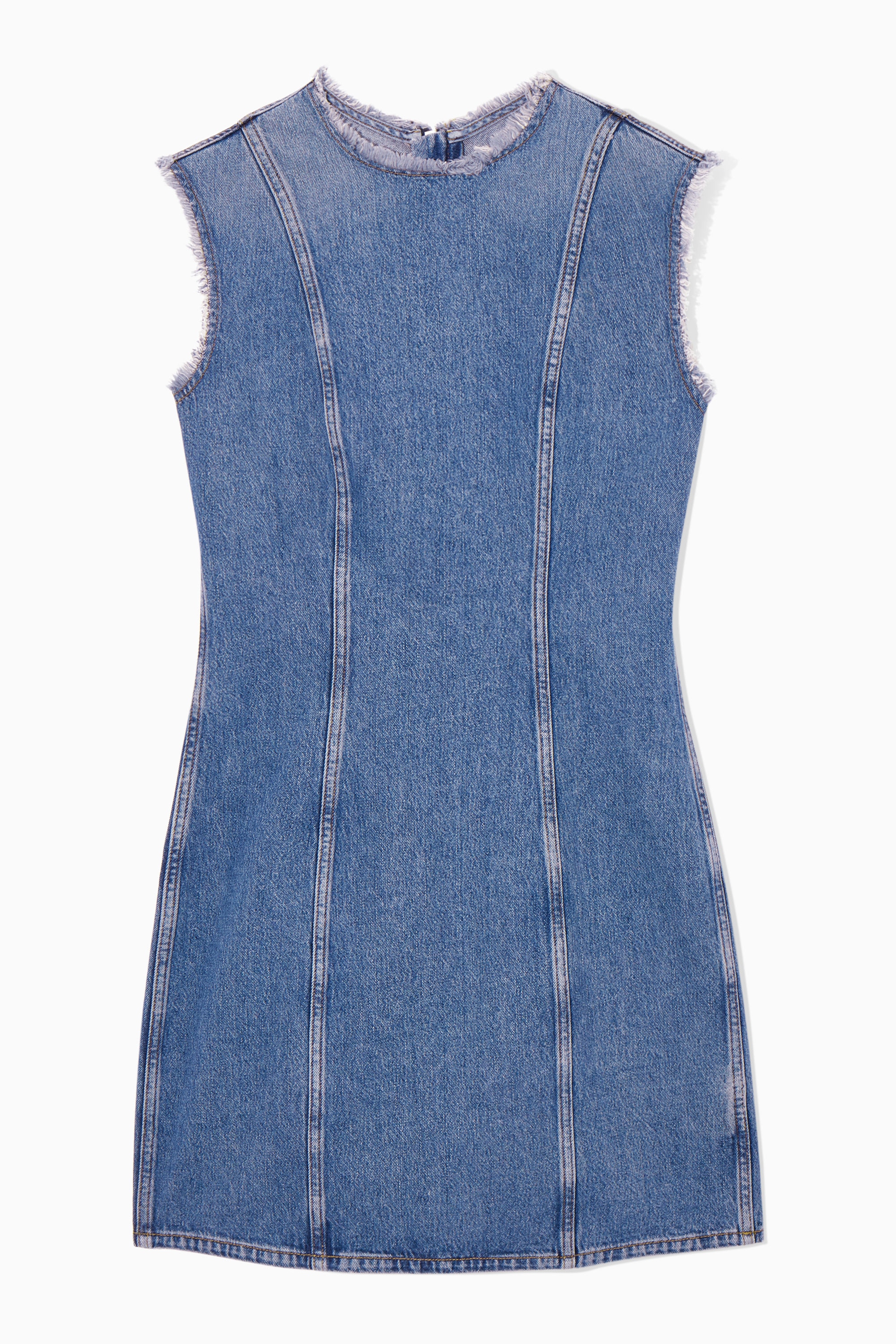 PANELLED DENIM MINI DRESS - BLUE | COS