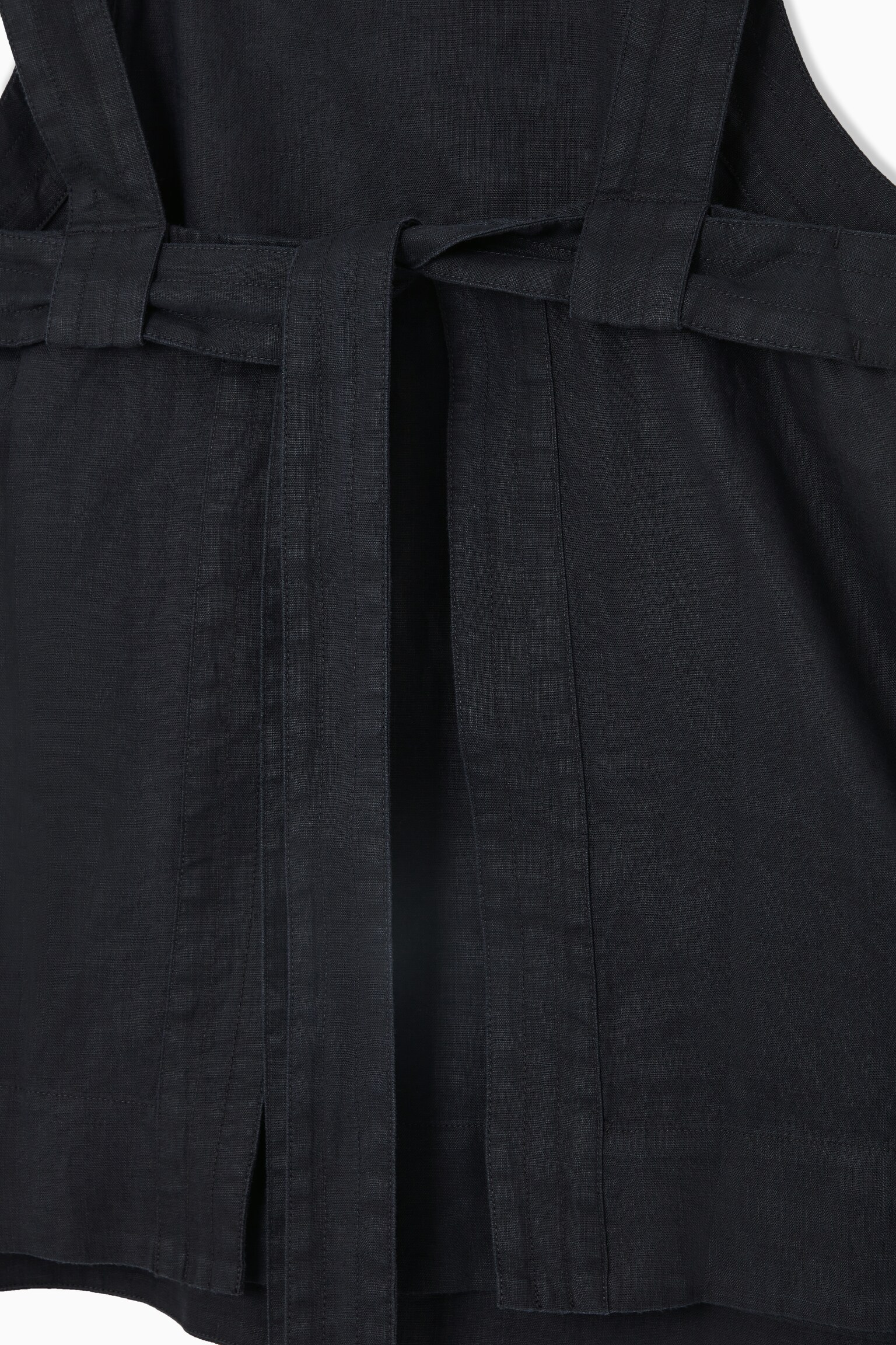 HAUT DOS NOUÉ EN LIN - BLEU MARINE/BRUN/MANDARINE/NOIR - 2