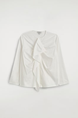 RUFFLED COTTON BLOUSE — WHITE 8
