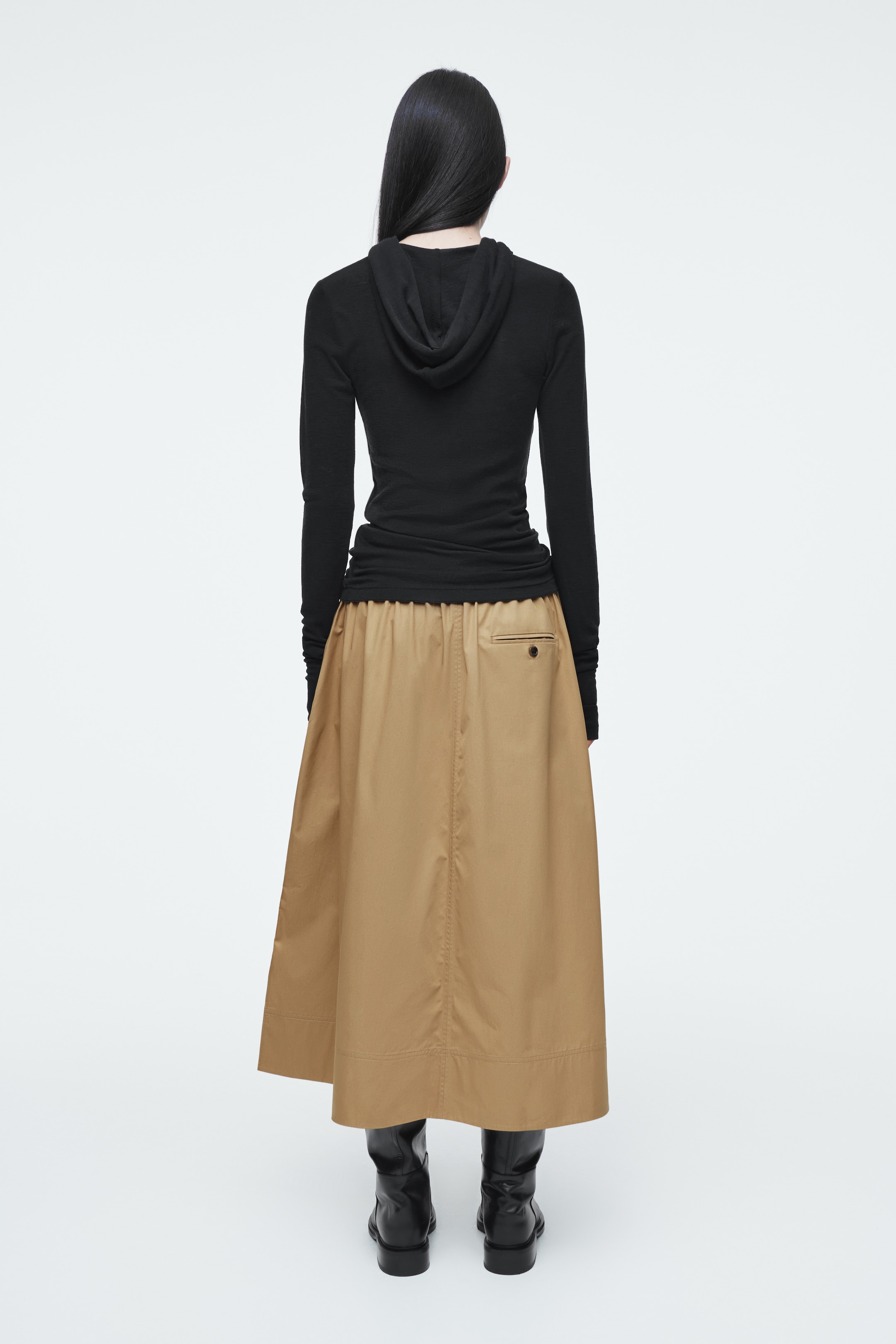 Grösseres Bild ansehen: MIDIROCK IN A-LINIE MIT KORDELZUG - DUNKLES BEIGE - DAMEN | H&M CH 4