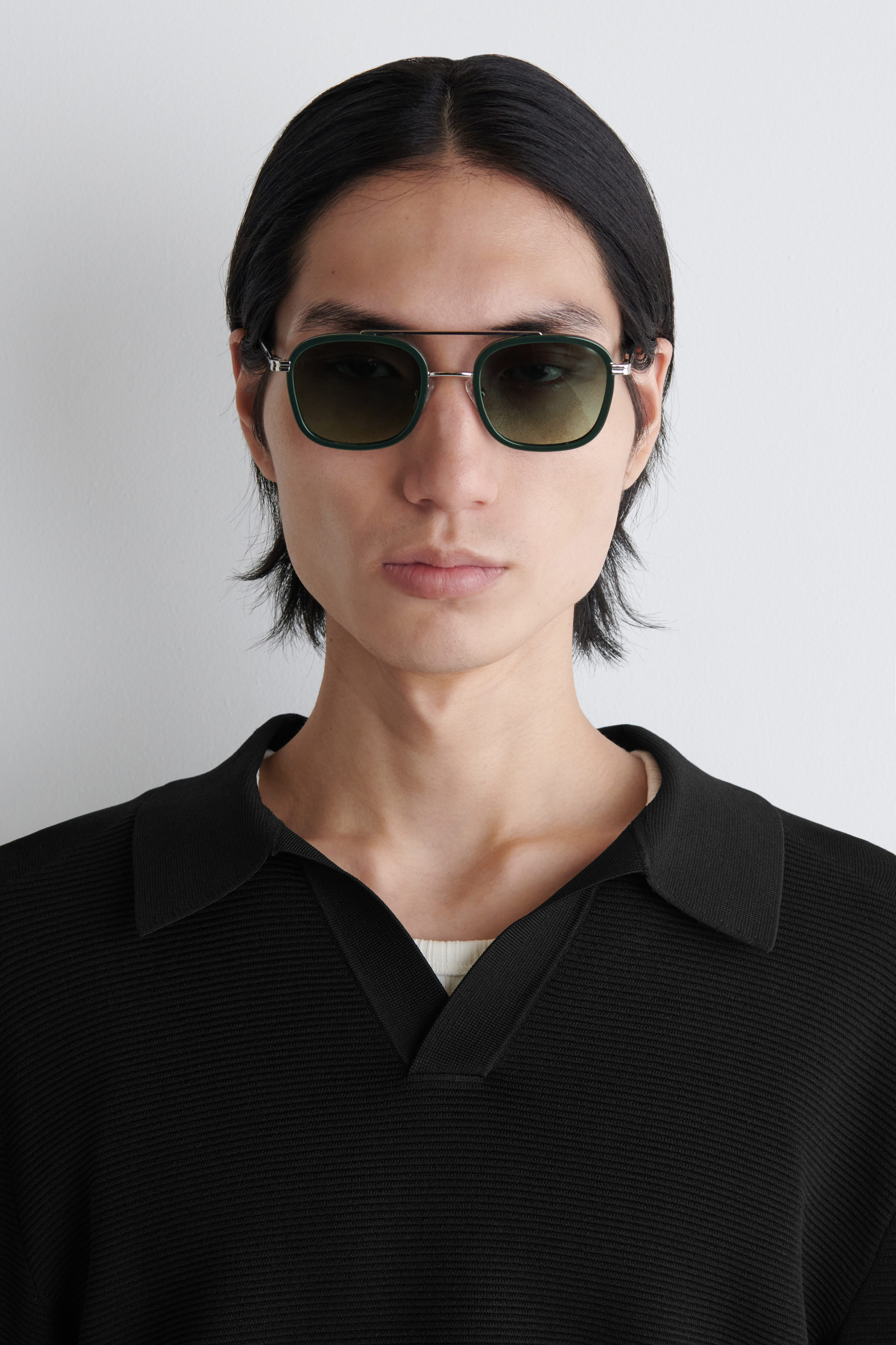 ROUND-FRAME AVIATOR SUNGLASSES - KHAKI / CHARCOAL | COS