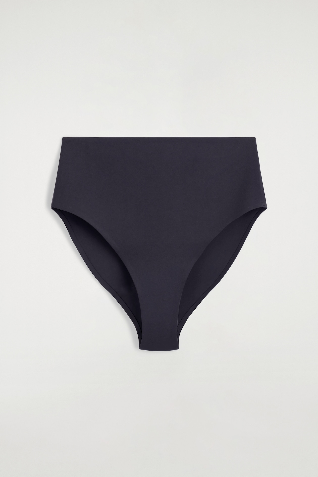 BONDED-SCUBA HIGH-WAISTED BIKINI BRIEFS — NAVY