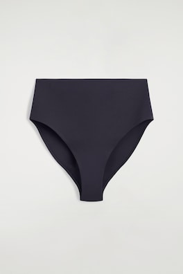 BONDED-SCUBA HIGH-WAISTED BIKINI BRIEFS — NAVY 4