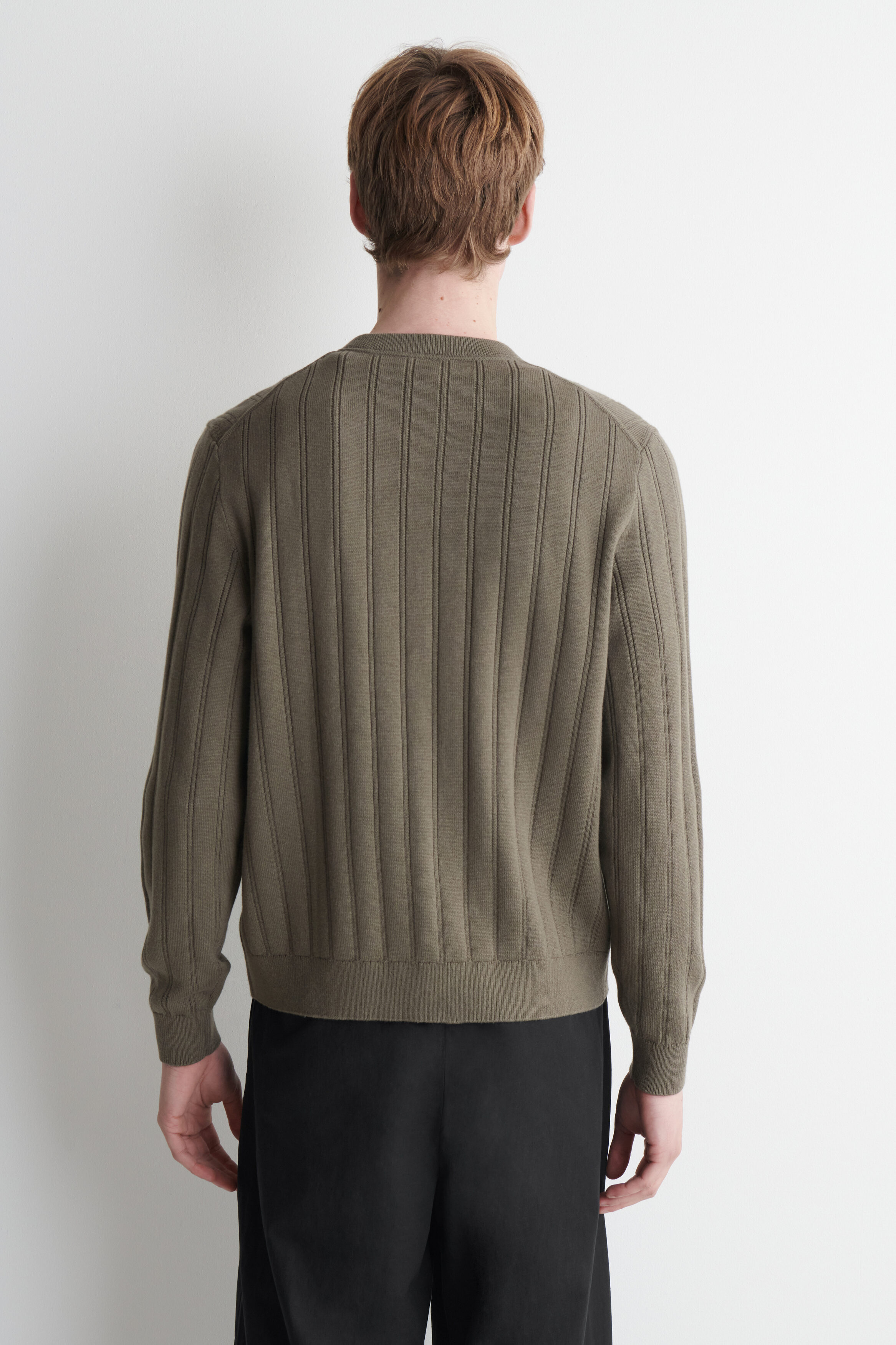 RIBBED WOOL-COTTON CARDIGAN - thumbnail 10